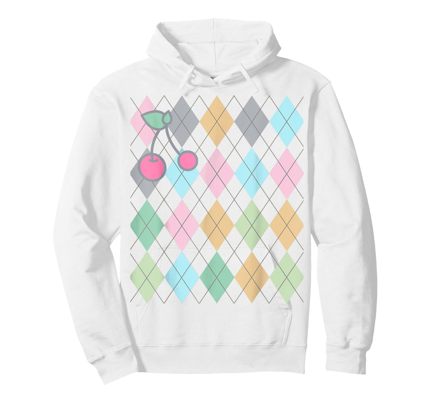 Soft Girl, Preppy Art, Preppy Aesthetic, Argyle, cherries T-Shirt