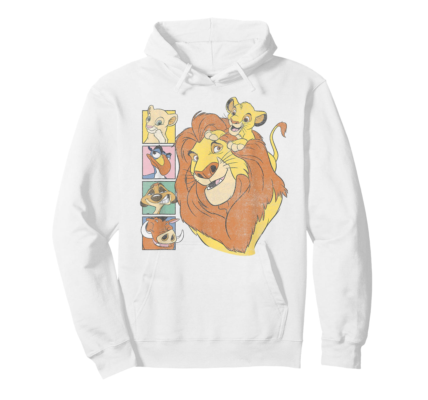 Disney The Lion King Characters Group Shot Retro Chest Logo T-Shirt
