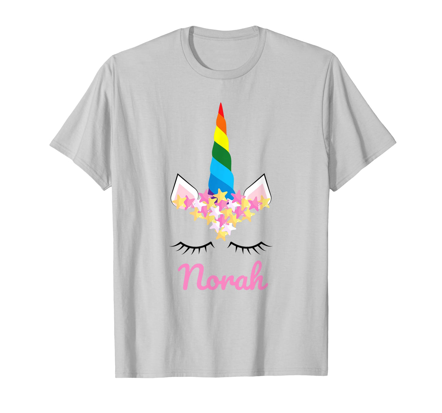 Cute Girls Unicorn Personalized Norah Rainbow Unicorn T-Shirt