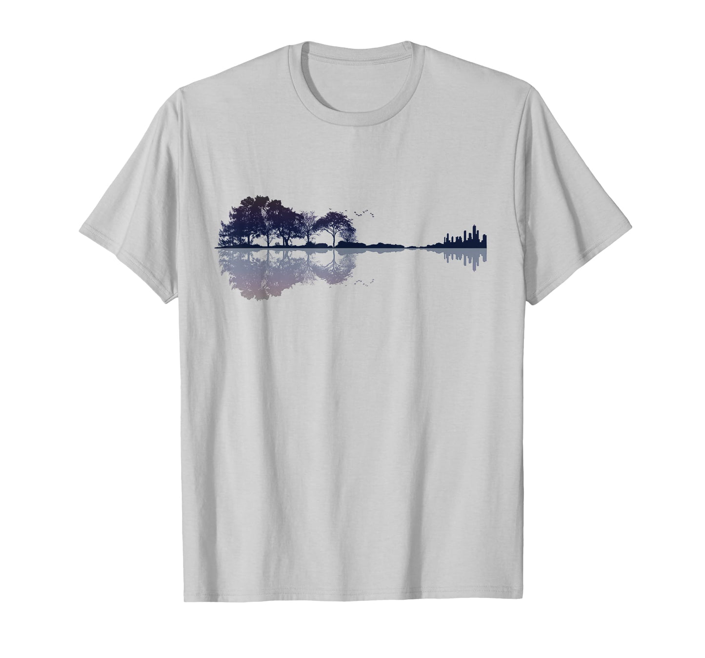 Rainbow Purple Nature Guitar Music T Shirt Design T-Shirt