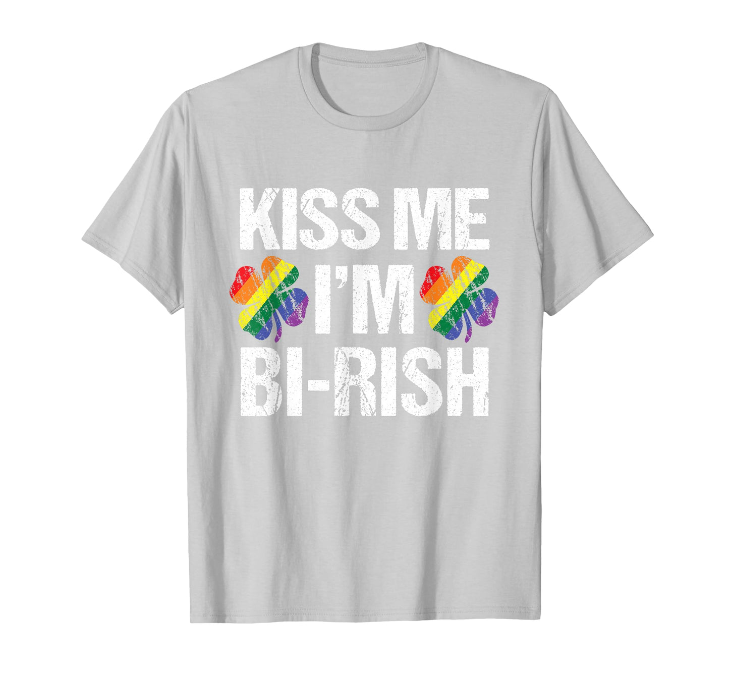 St Patrick's Day Kiss Me I'm Bi-rish Tshirt Bisexual Rainbow