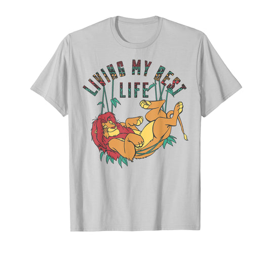 Disney The Lion King Living My Best Life Simba Text Fill T-Shirt
