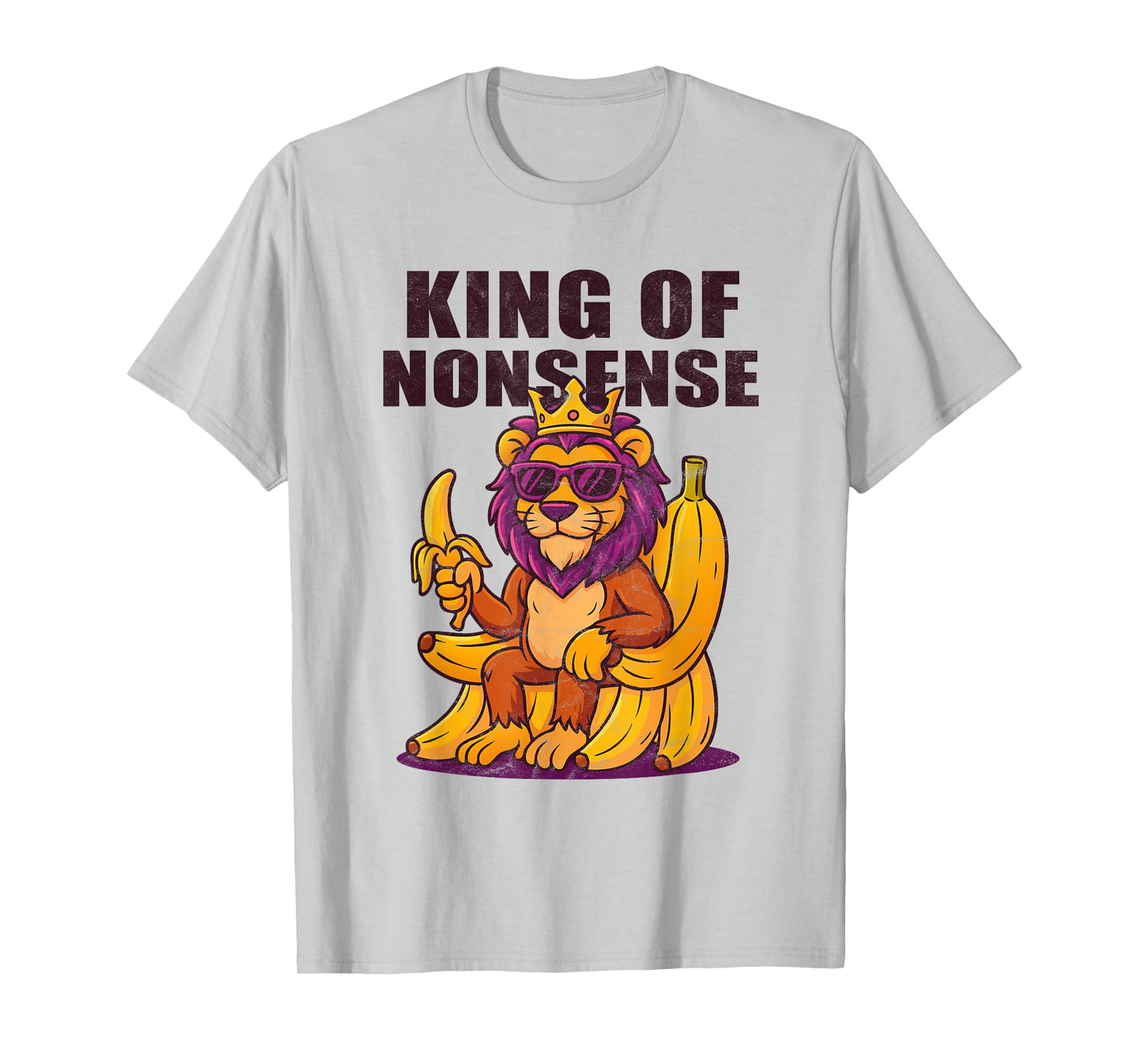 Lion Brainrot Meme King of Nonsense Banana Word Surreal 2025 T-Shirt