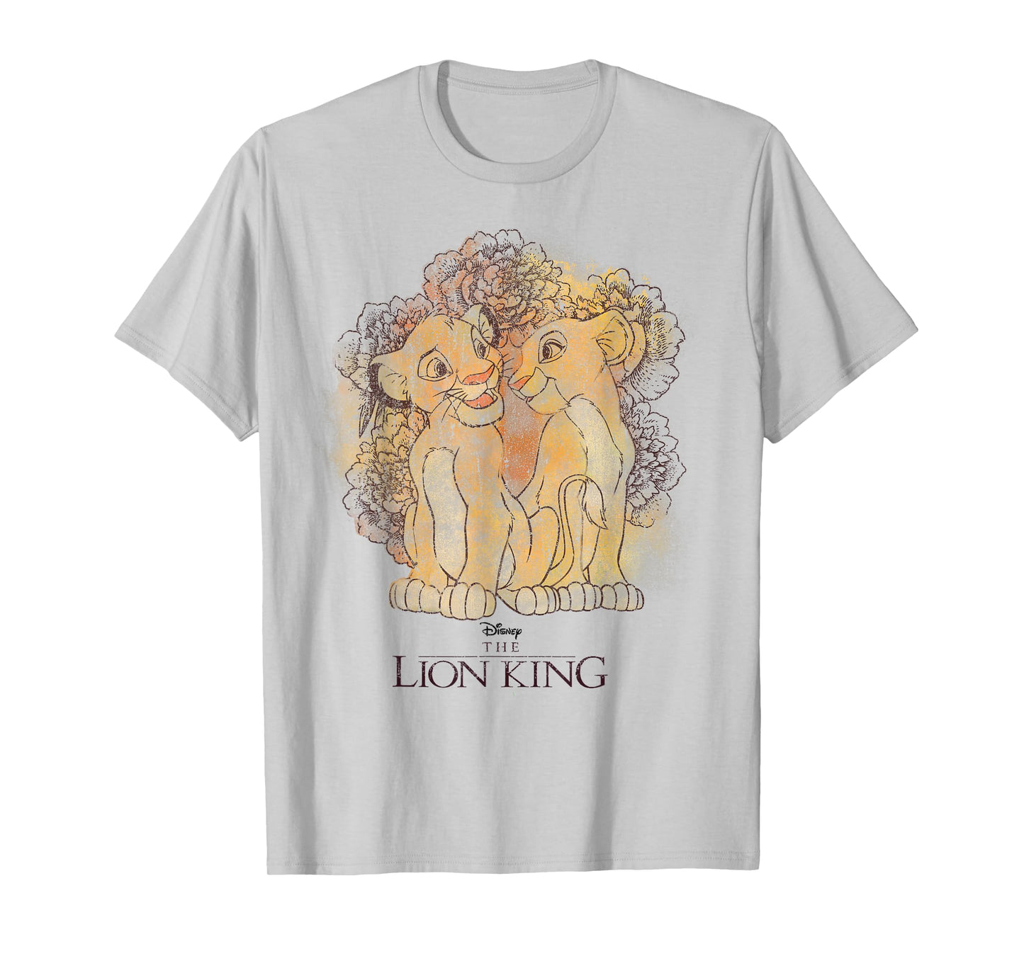 Disney Lion King Simba and Nala Watercolor Graphic T-Shirt T-Shirt
