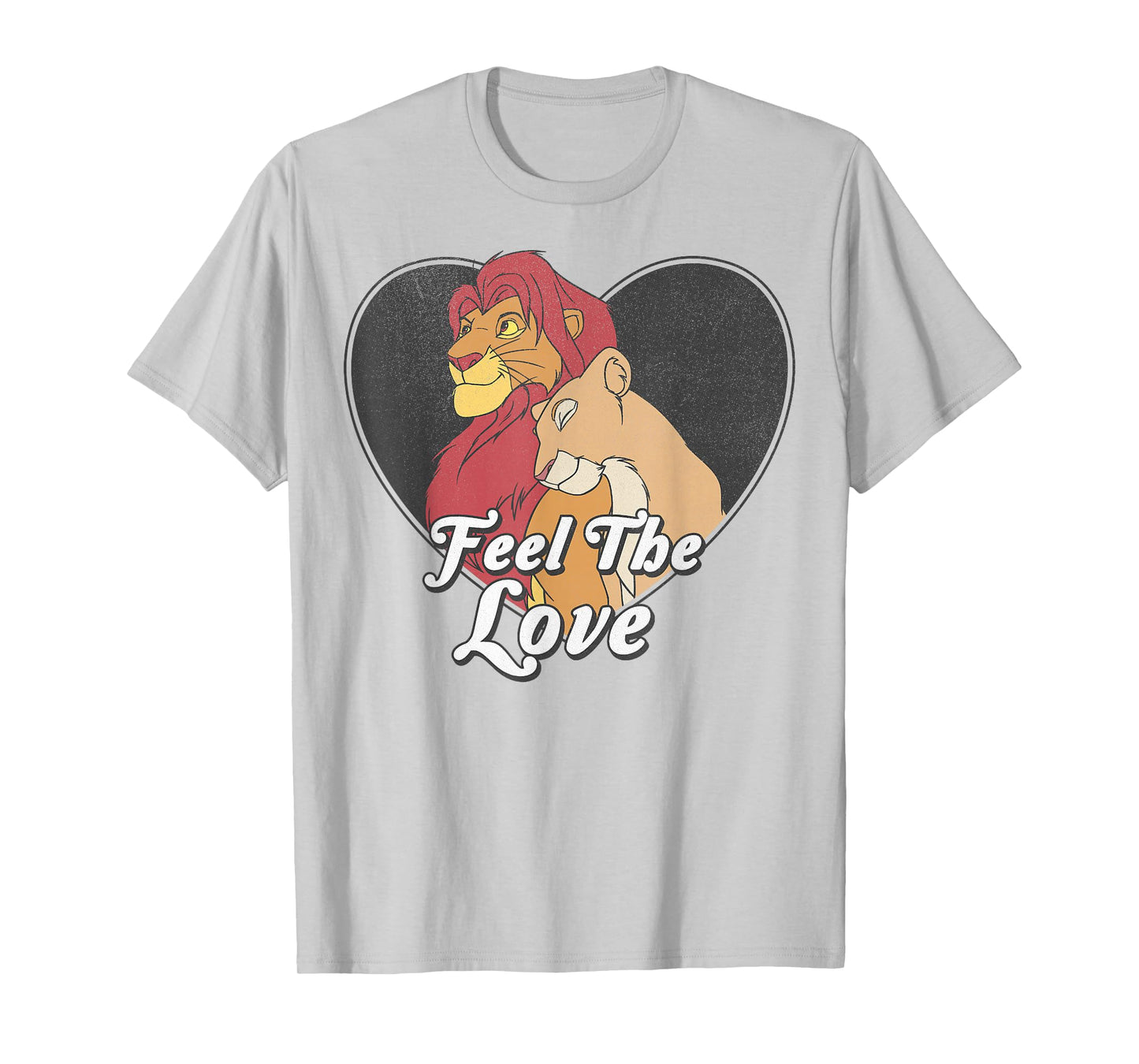 Disney Lion King Simba Nala Feel The Love Heart T-Shirt