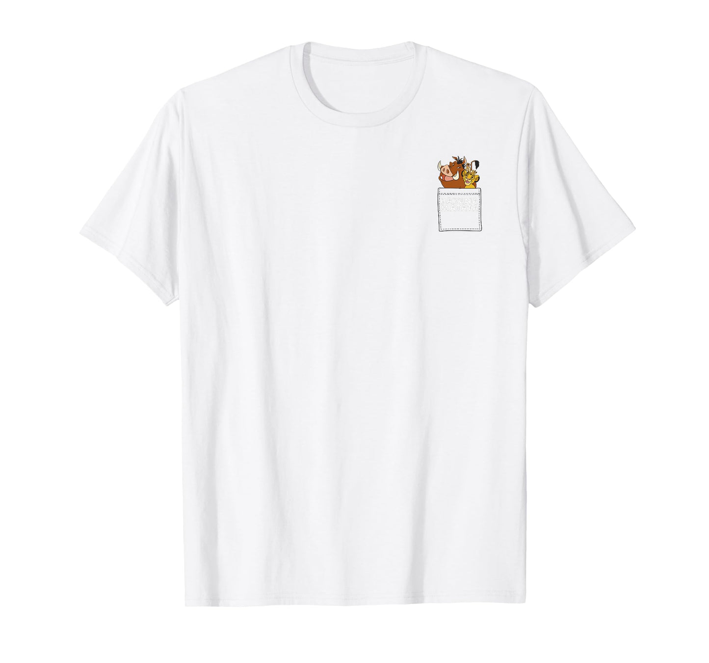 Disney Lion King Hakuna Matata Friends Pocket Graphic Tee T-Shirt