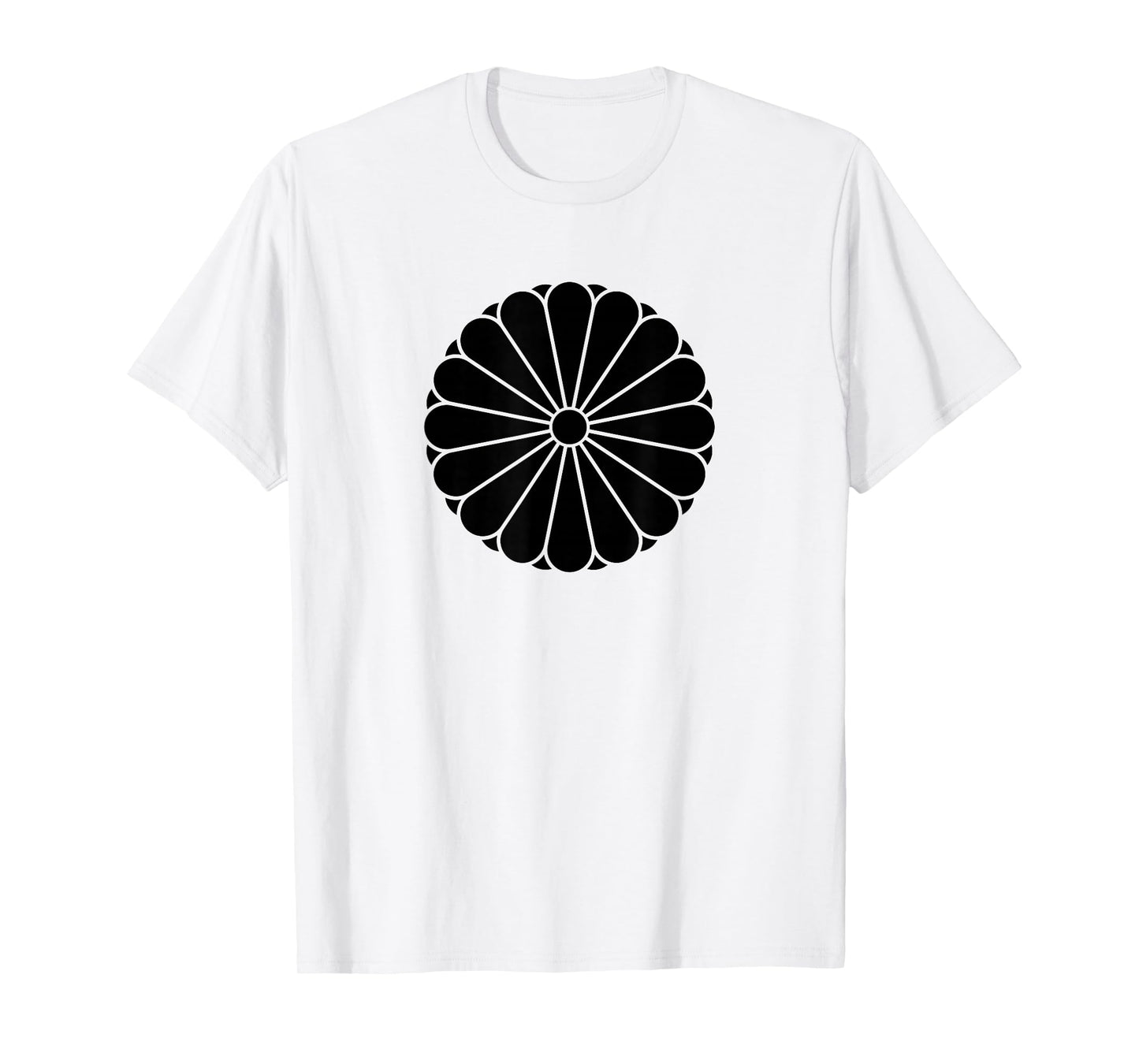 Kiku Chrysanthemum Imperial Mon Black Vector Art T-Shirt