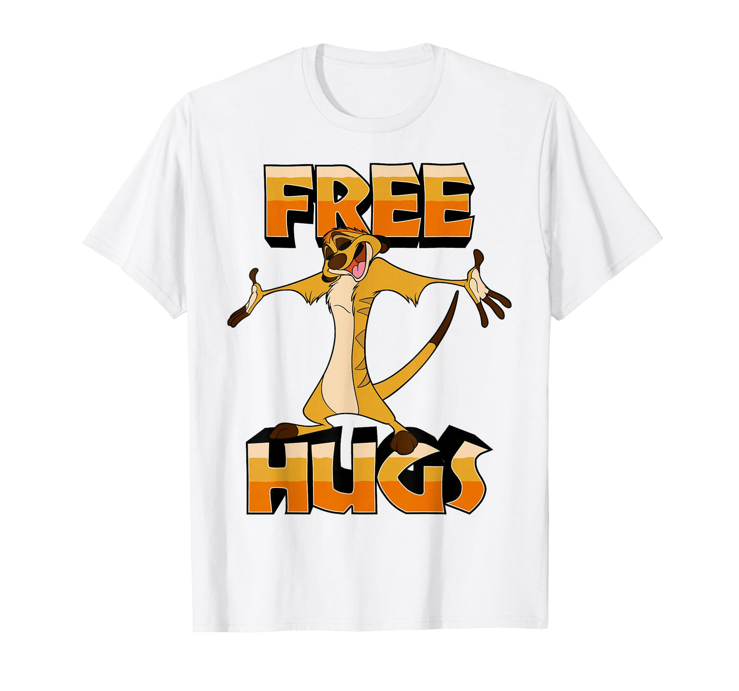 Disney The Lion King Timon Free Hugs Retro Vintage Logo T-Shirt