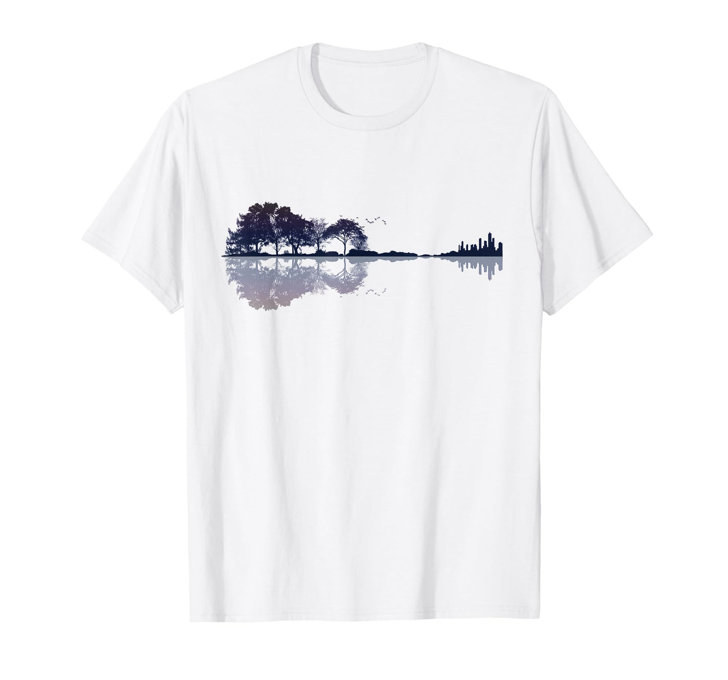 Rainbow Purple Nature Guitar Music T Shirt Design T-Shirt