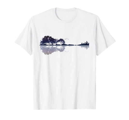 Rainbow Purple Nature Guitar Music T Shirt Design T-Shirt