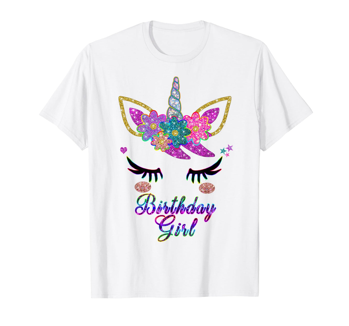 Rainbow Unicorn Birthday T-Shirt, Birthday Girl Outfit T-Shirt