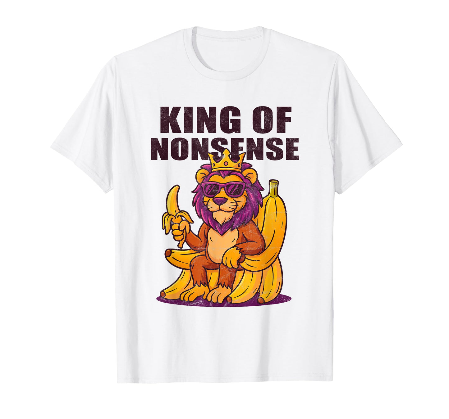 Lion Brainrot Meme King of Nonsense Banana Word Surreal 2025 T-Shirt