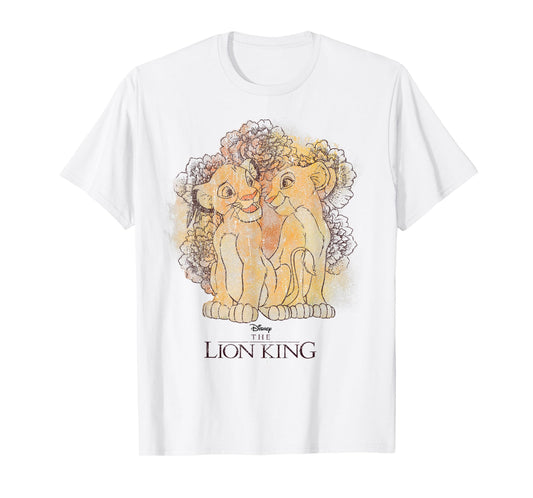 Disney Lion King Simba and Nala Watercolor Graphic T-Shirt T-Shirt