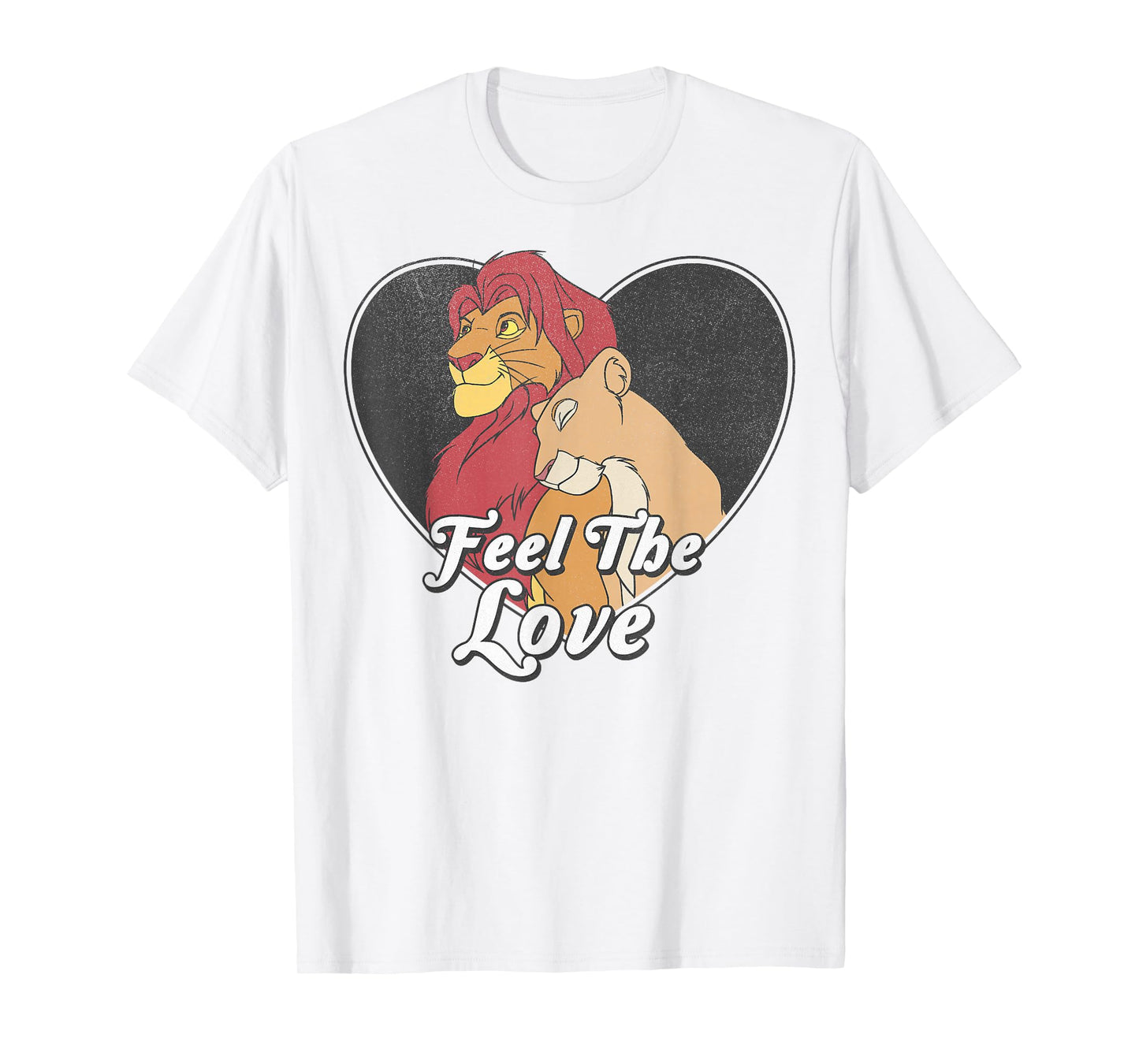 Disney Lion King Simba Nala Feel The Love Heart T-Shirt