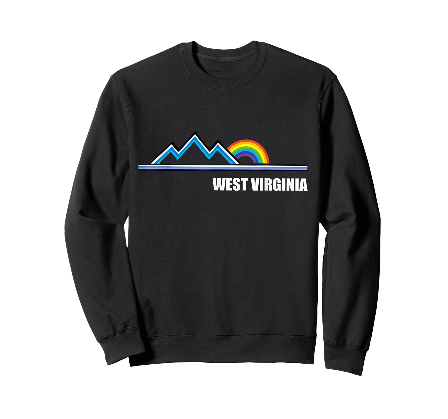 Retro West Virginia T Shirt Vintage Rainbow Mountains Tee T-Shirt
