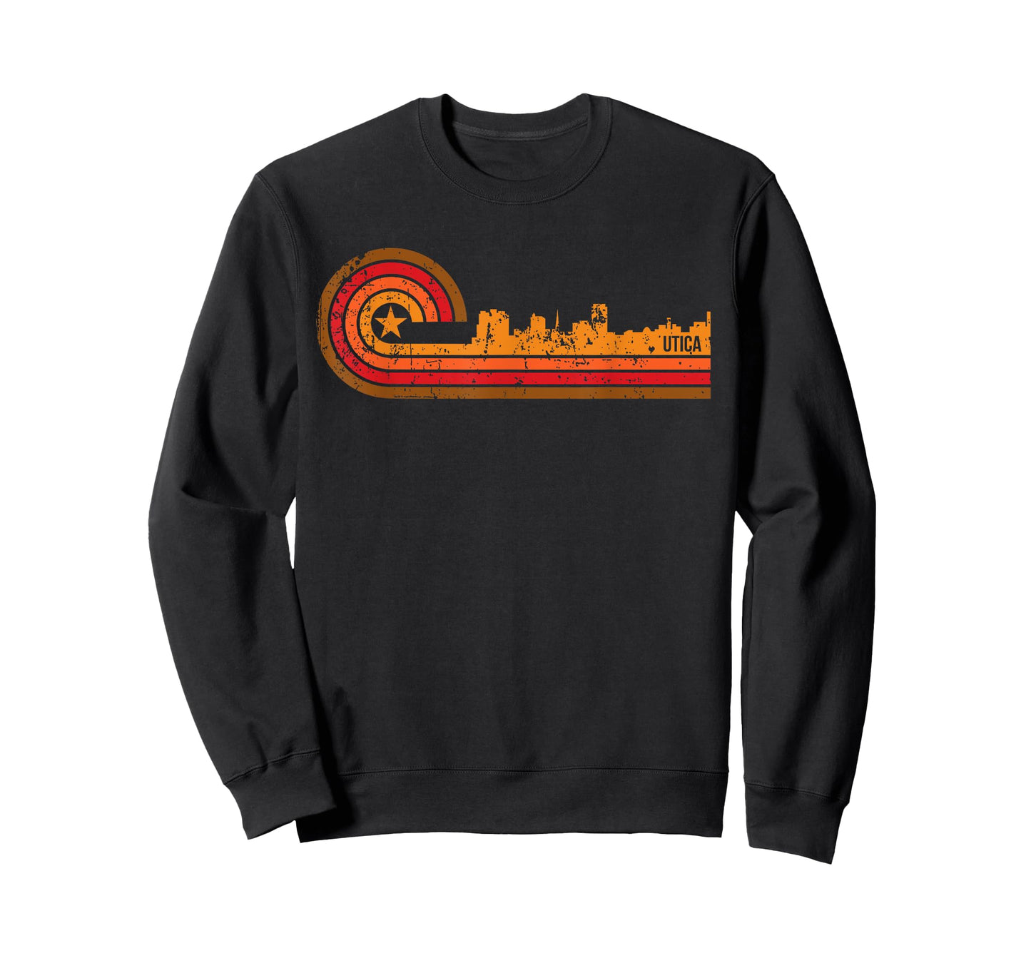 Retro Utica Cityscape - Utica NY Skyline T-Shirt