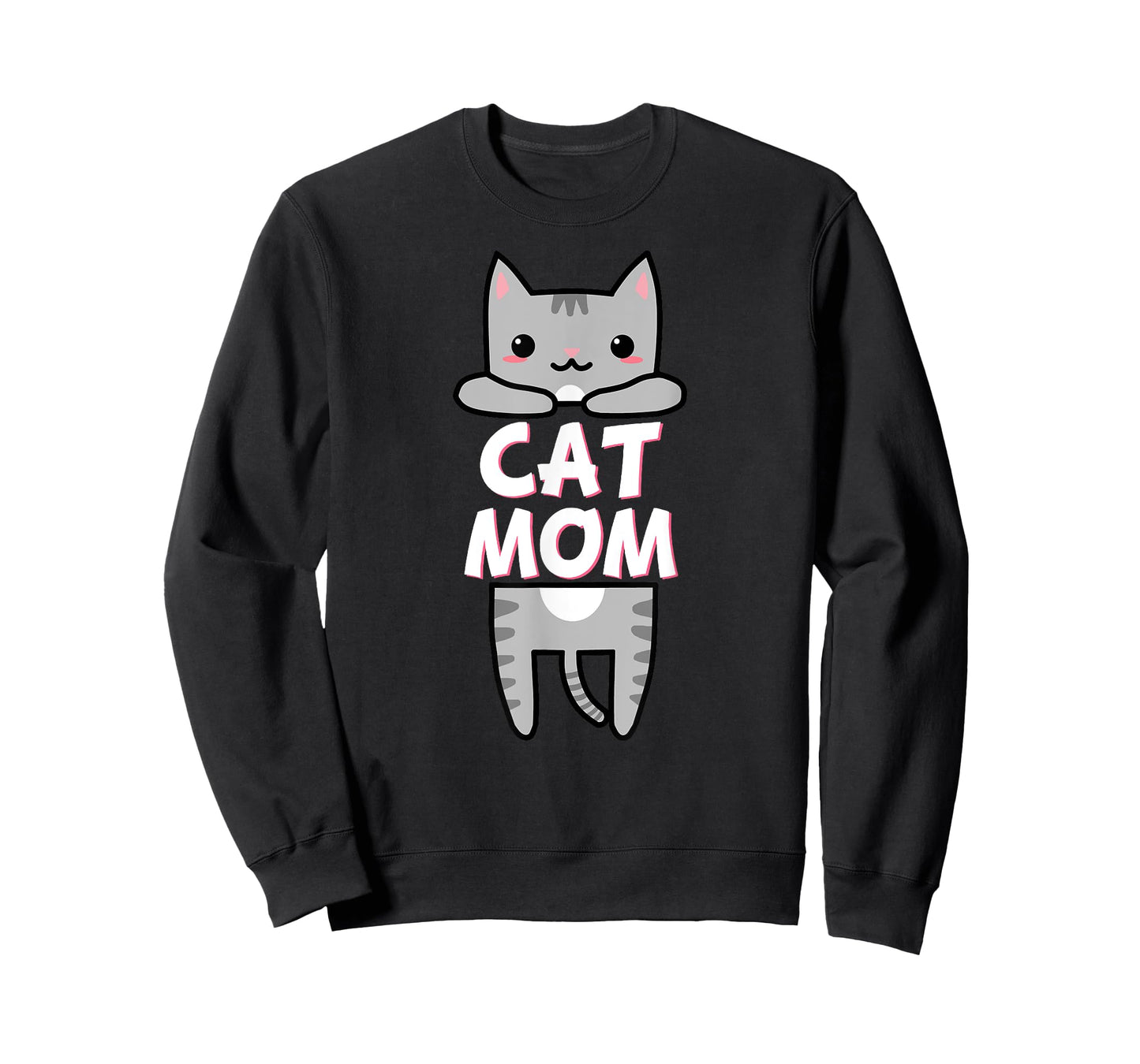Cat Mom Kawaii Grey Tabby Kitty Cute Cat Men Women Kids T-Shirt