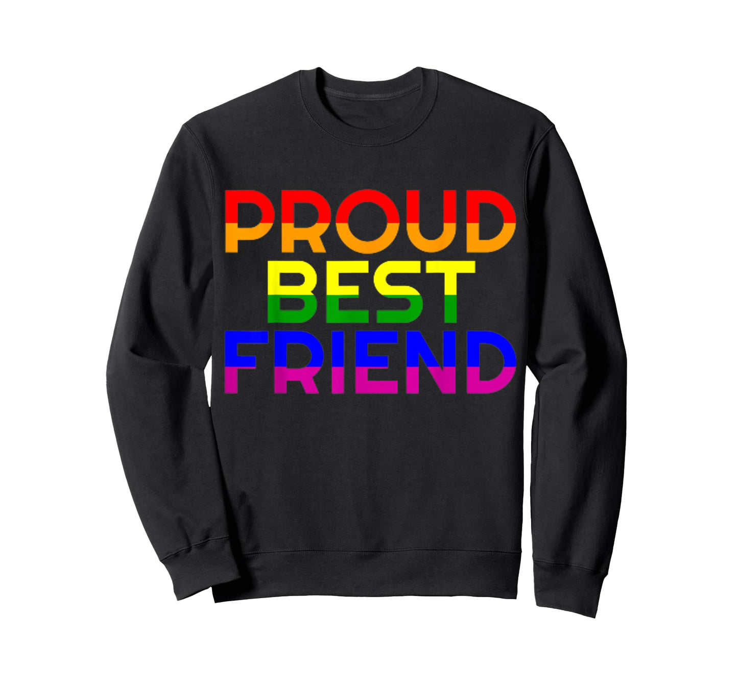 Gay Ally Proud Best Friend Pride LGBT Rainbow Flag T-Shirt