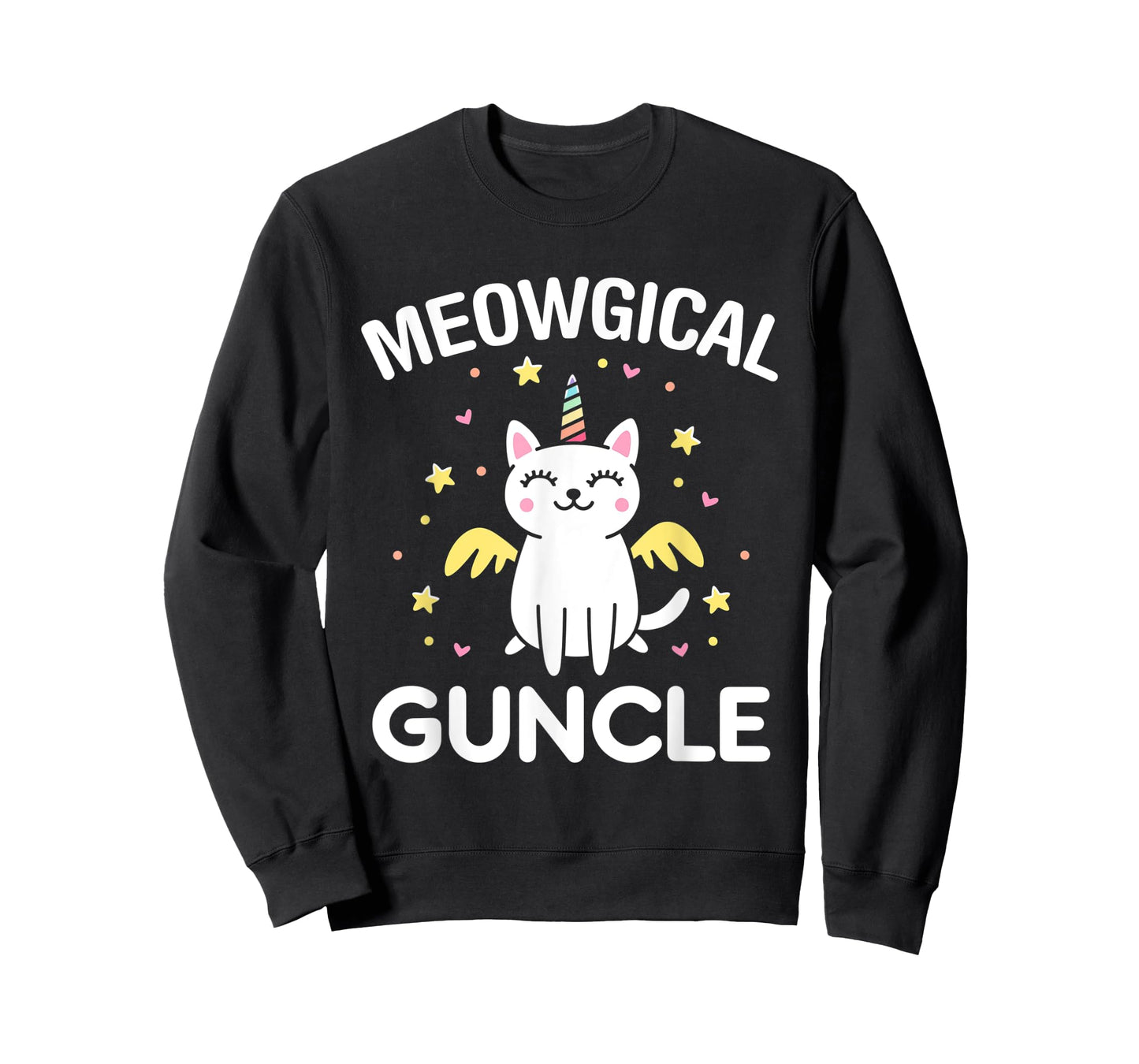 Meowgical Guncle Magical Kitty Cat Unicorn T-Shirt