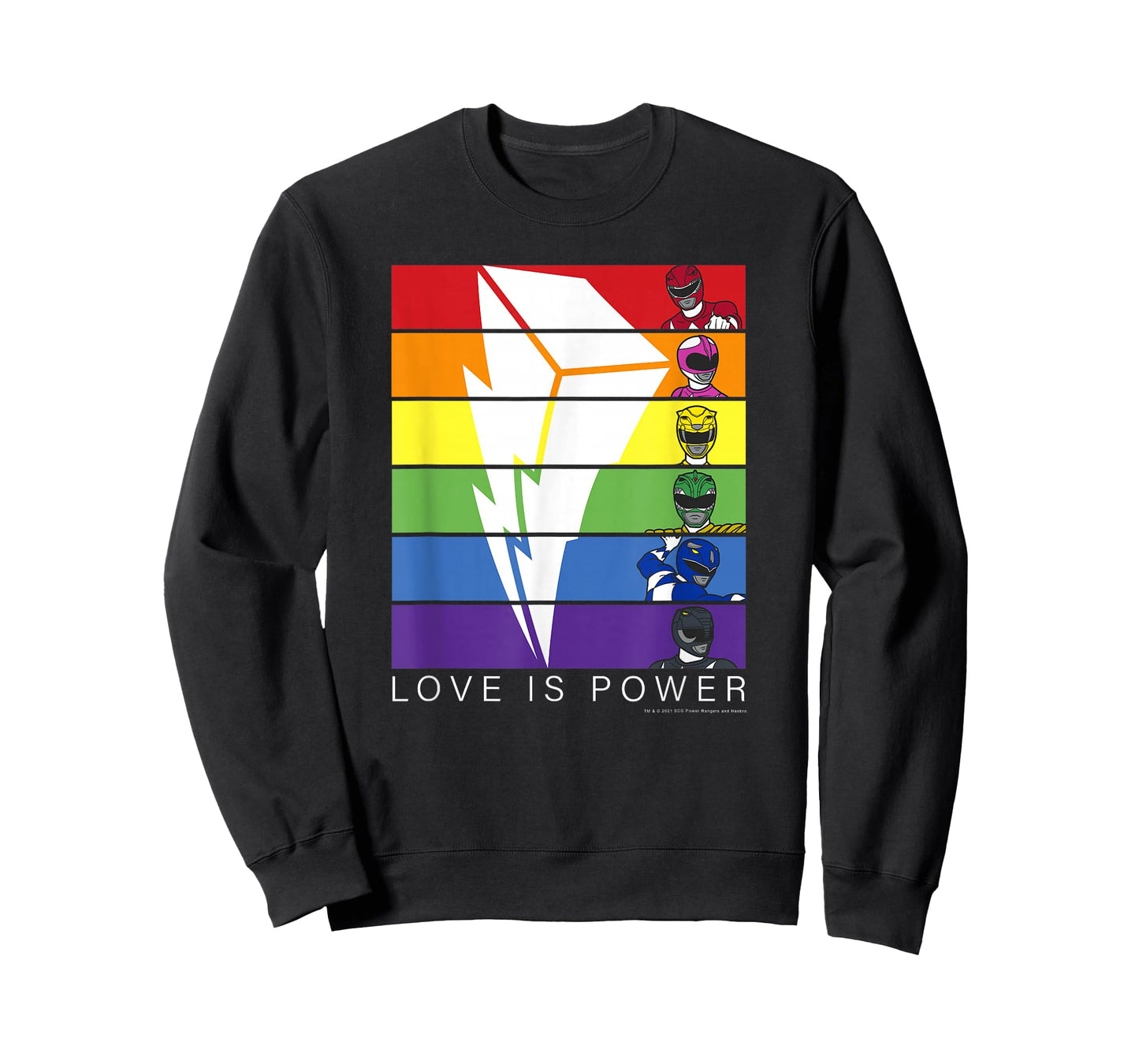 Power Rangers Pride Love is Power Rainbow Panels T-Shirt Small