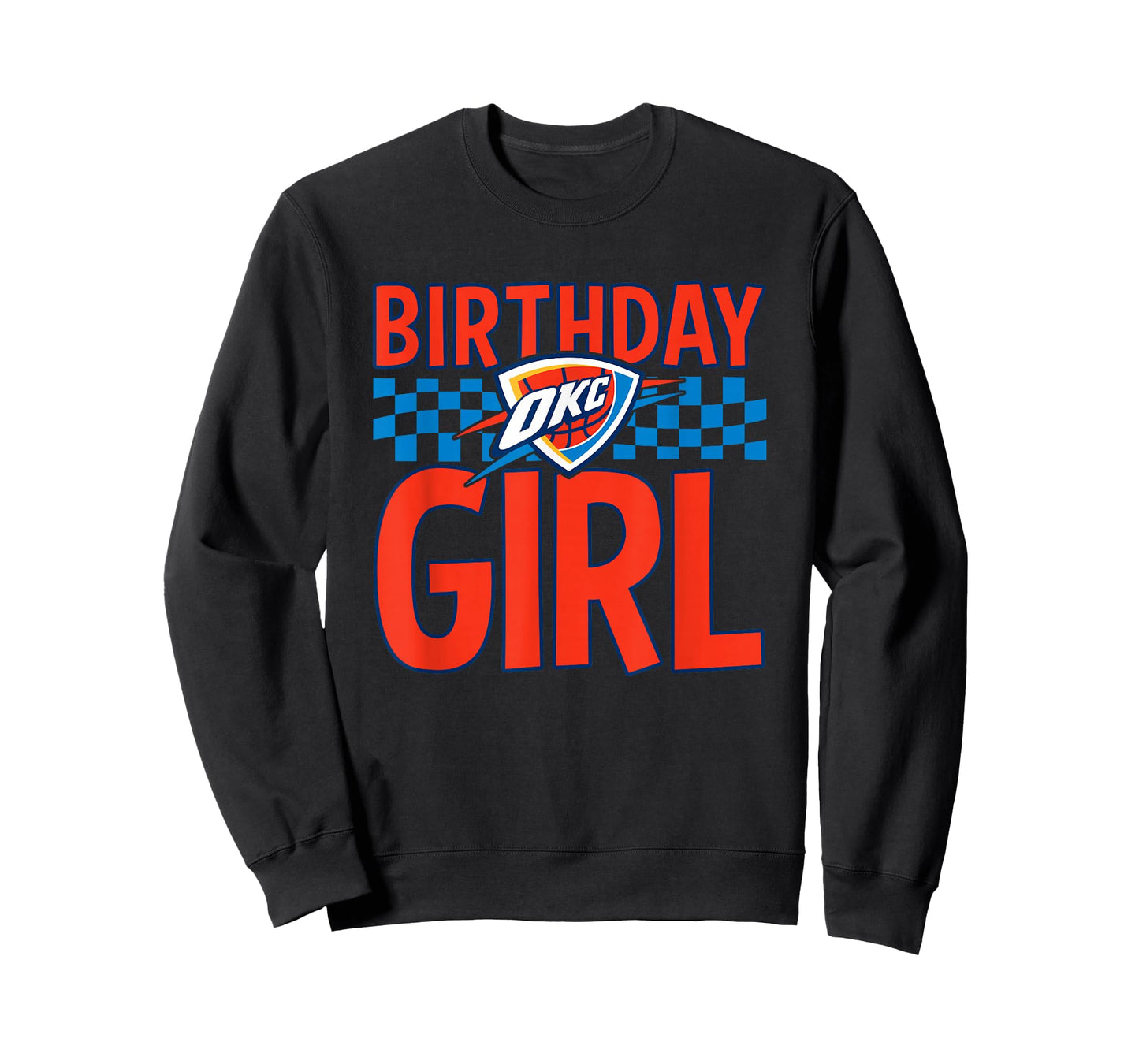 NBA Oklahoma City Thunder Birthday Girl Checkered Logo T-Shirt