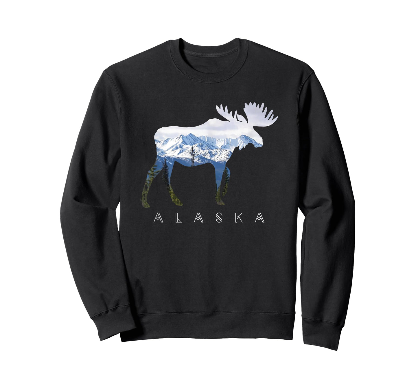 Alaska Day Moose Snowy Mountain T-Shirt T-Shirt