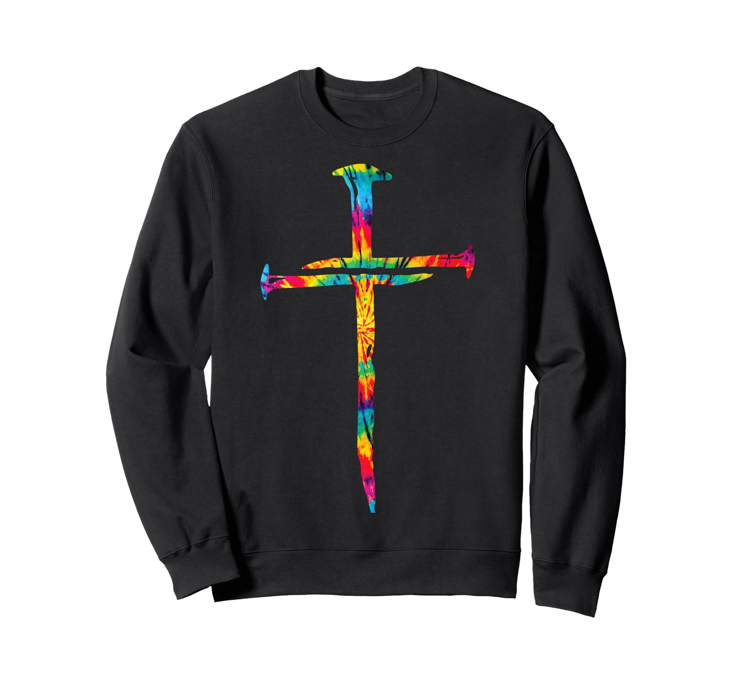 Christian Jesus Nail Cross Tie Dye Rainbow Bible Religious T-Shirt