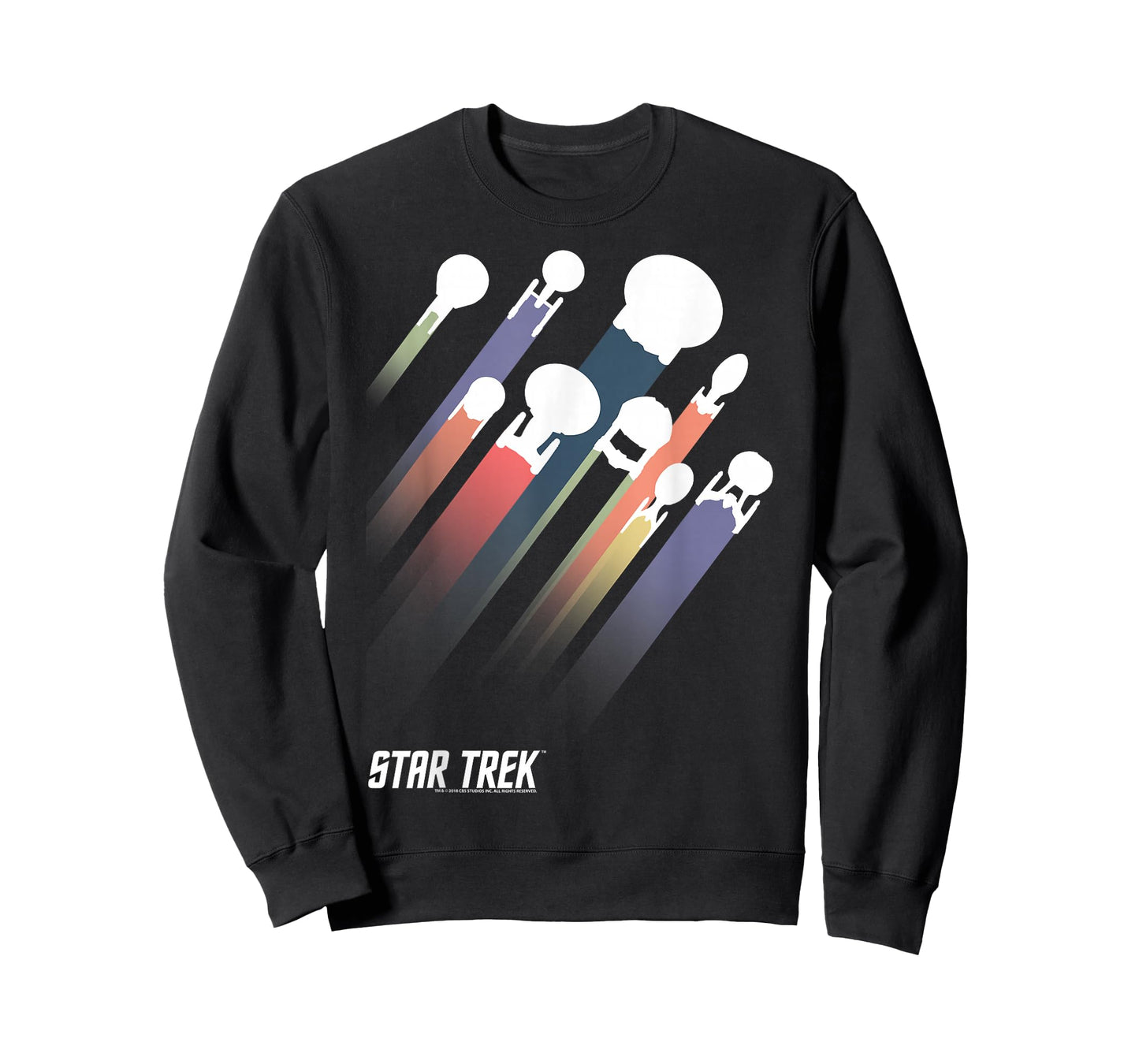 Star Trek Federation Ships Rainbow Stripe T-Shirt
