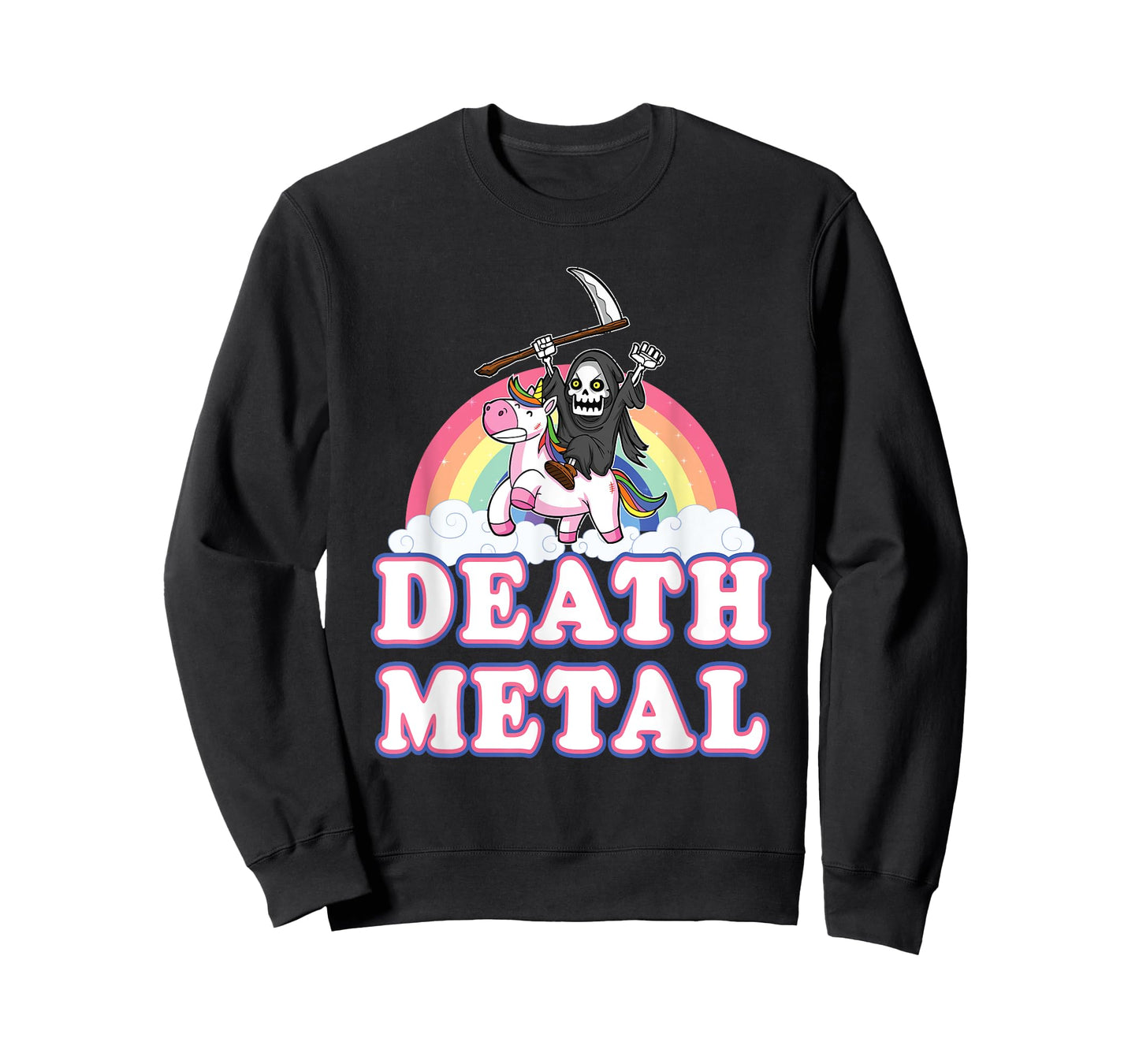 Death Metal T-Shirt Funny Rainbow Grim Reaper Unicorn Shirt T-Shirt