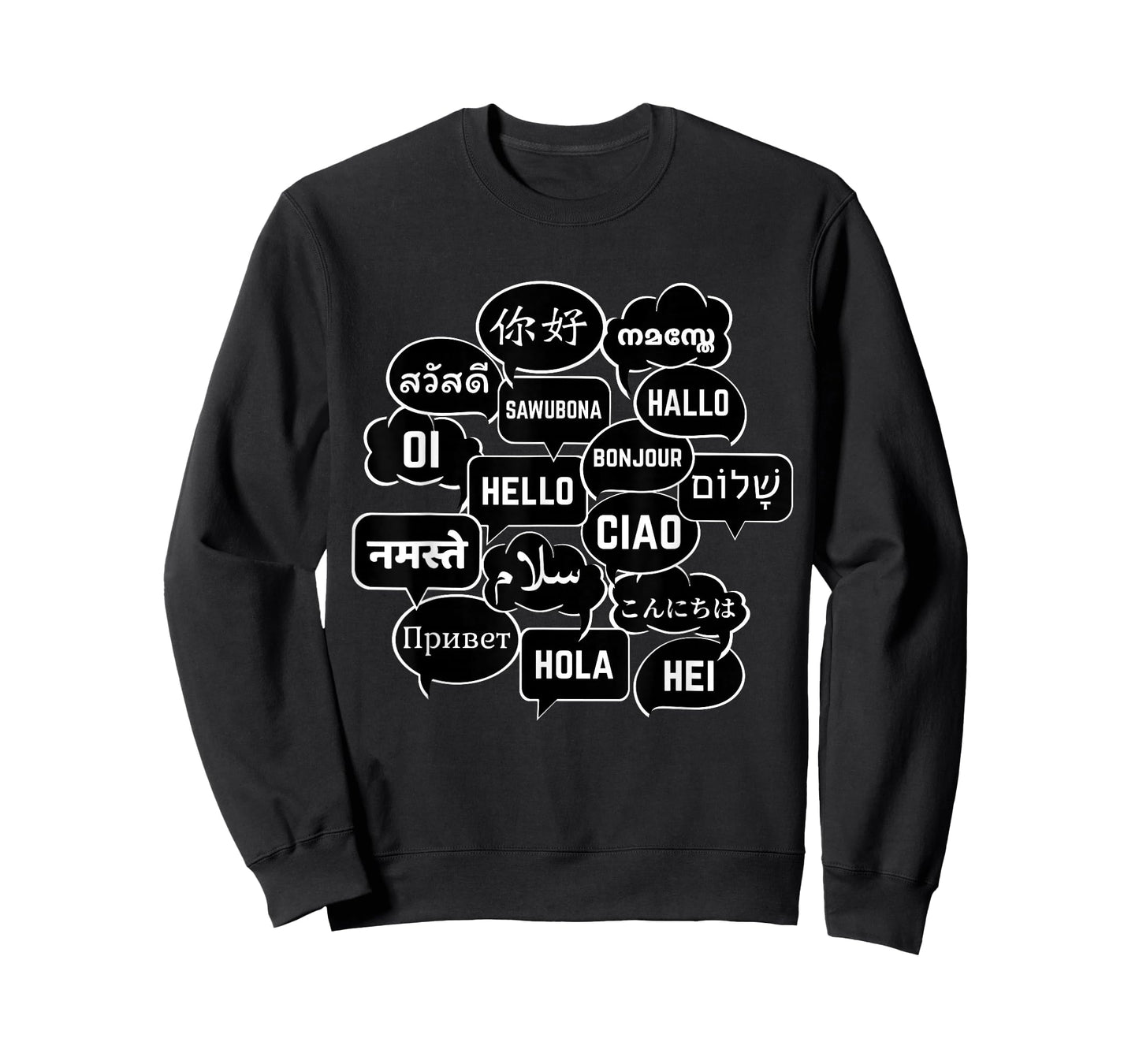 Hello in many Languages Translator Globetrotter Polyglot T-Shirt