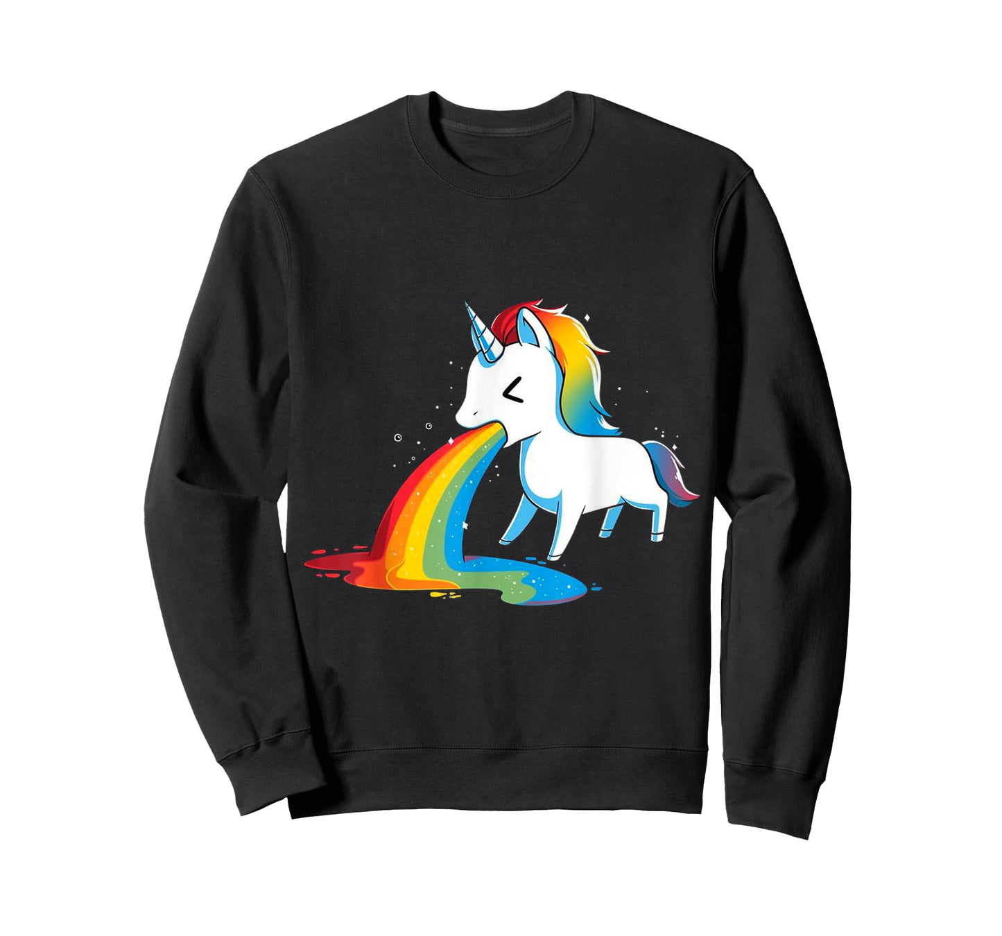 Unicorn Puking Rainbows Graphic T shirt Funny Rainbow Puke T-Shirt