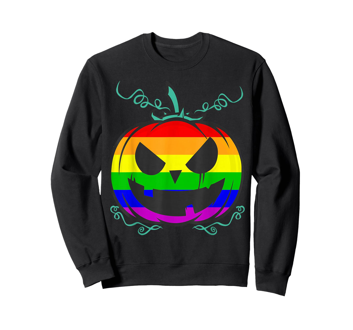 Funny LGBT Gay Pride Halloween Rainbow Flag Scary Pumpkin T-Shirt