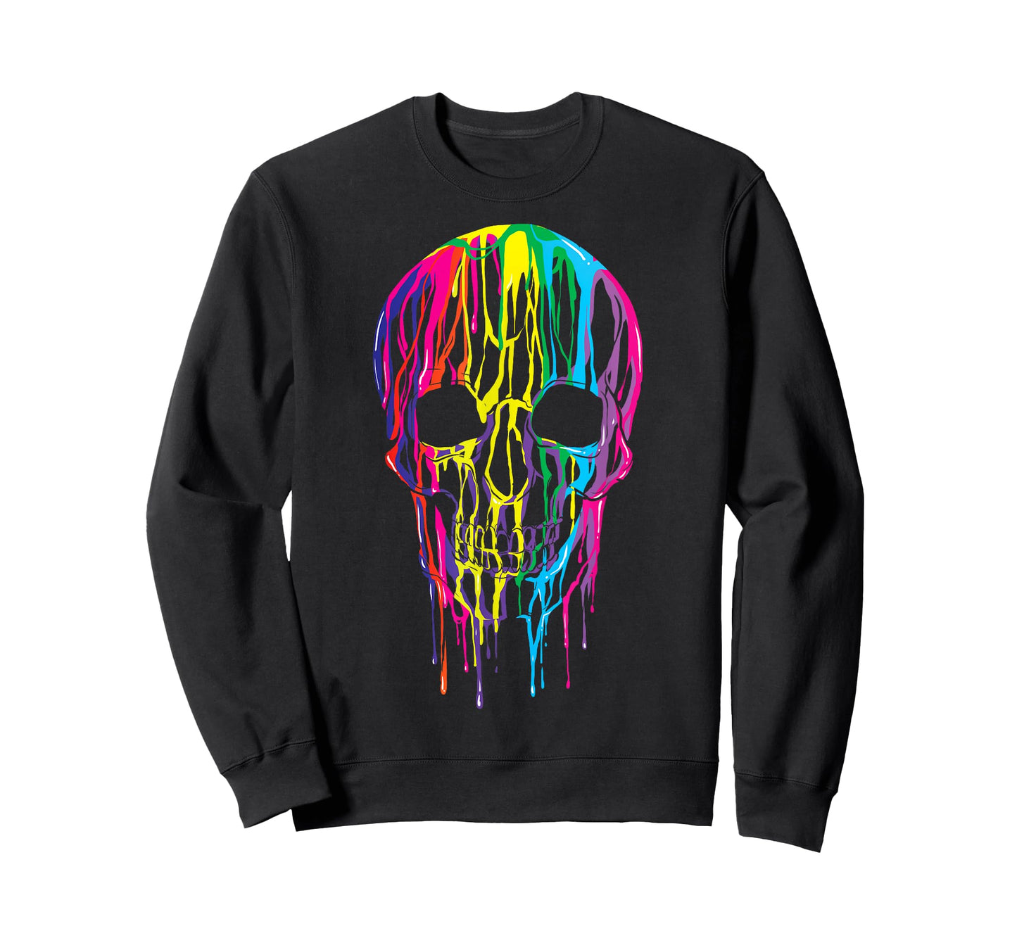 Colorful Melting Skull Halloween Boys Rainbow Graphic Art T-Shirt
