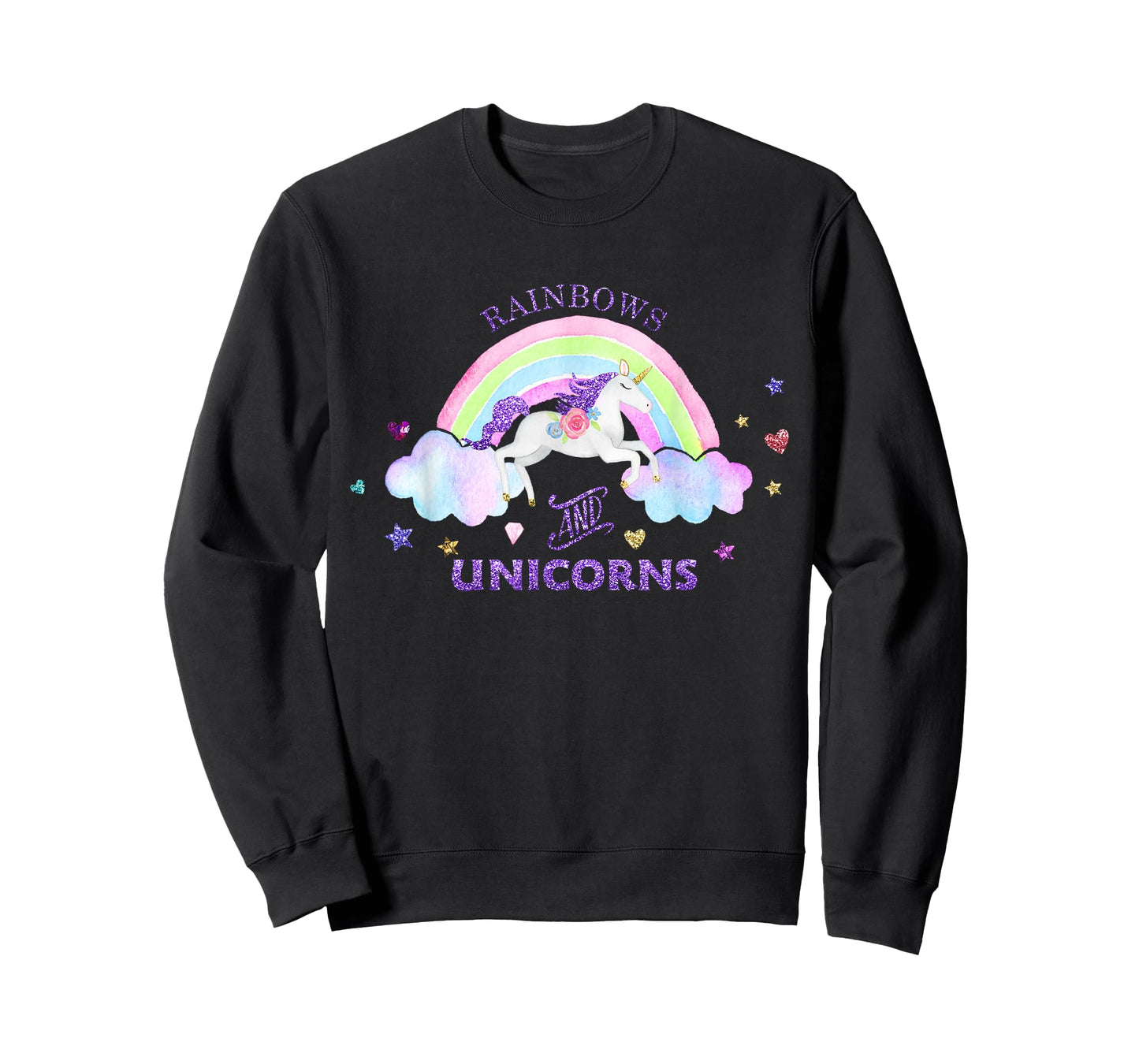 Rainbows and Unicorns T-Shirt - Magical Cute Glitter Gift T-Shirt