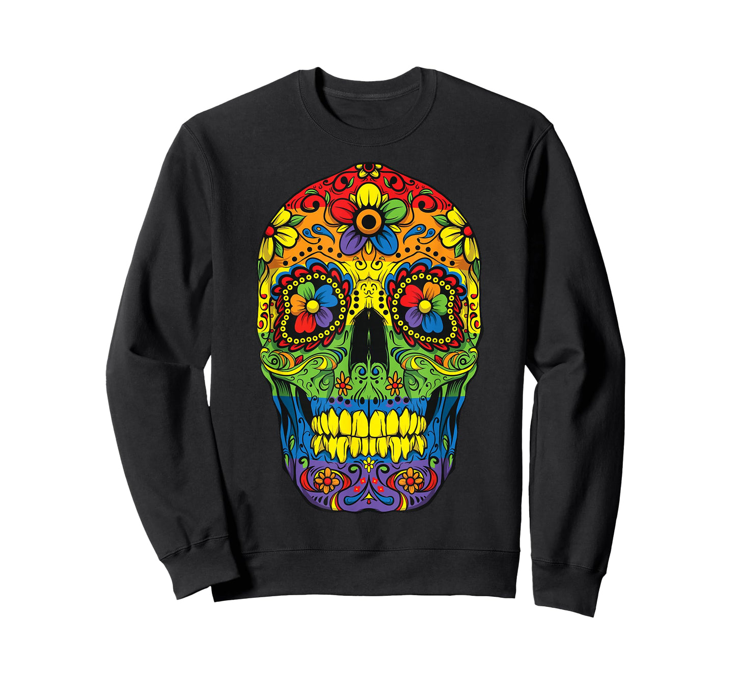 Sugar Skull LGBT Gay Pride Rainbow Flag Gift Day Of The Dead T-Shirt