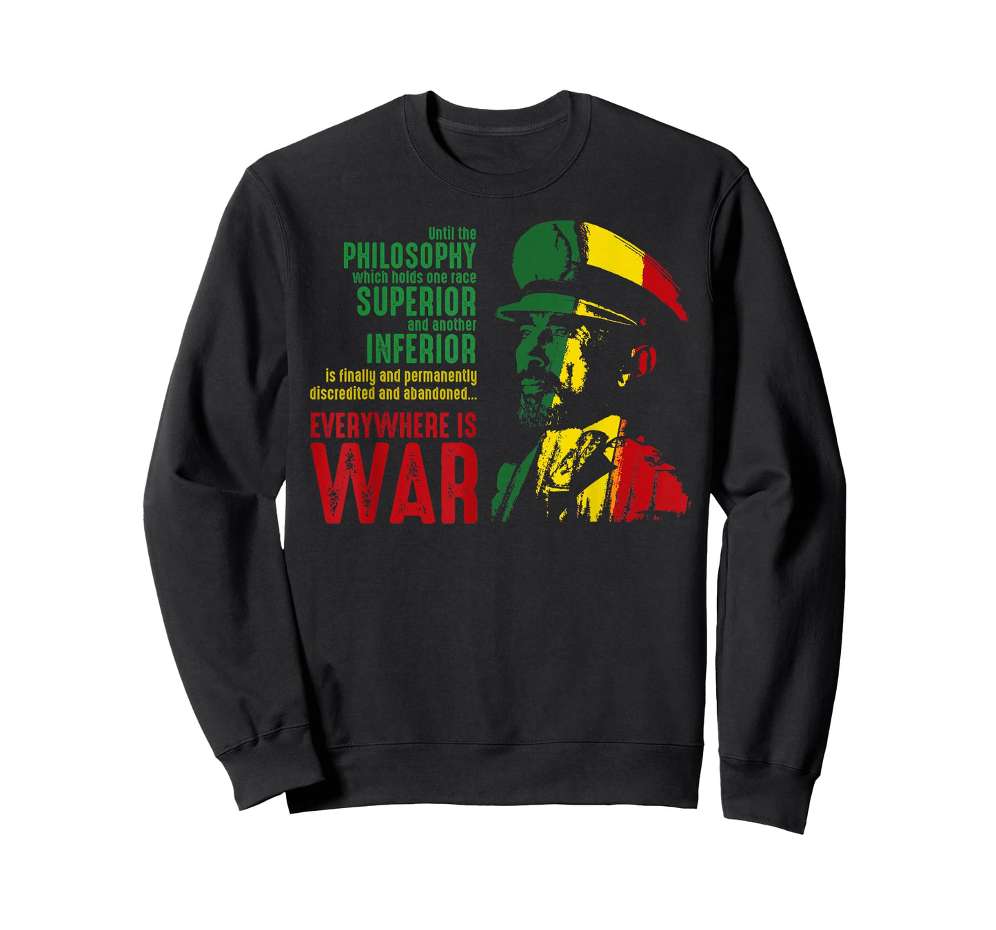 Haile Selassie Speech War Judah Lion Shirt Jah Bless Rasta T-Shirt