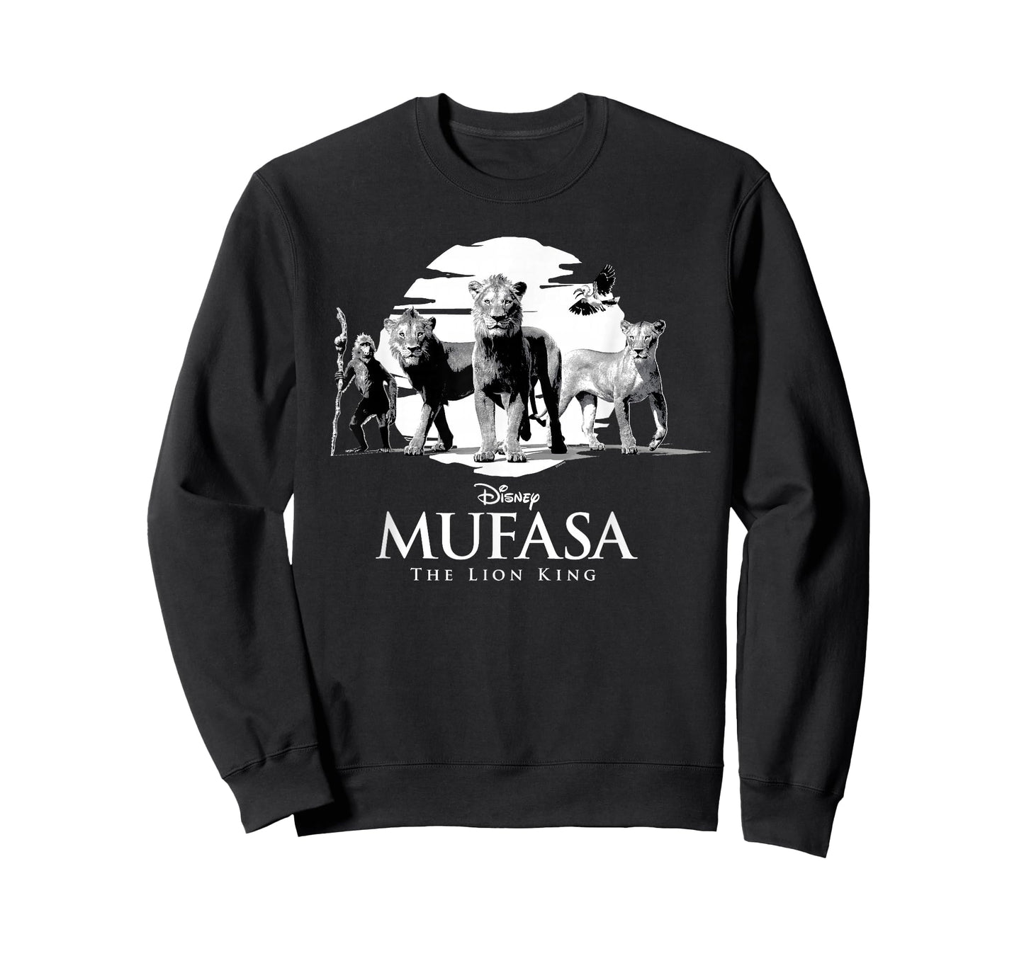 Disney Mufasa: The Lion King Movie Black & White Characters T-Shirt