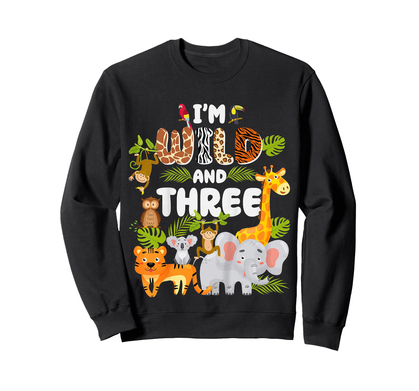 Wild and Three 3 Year Old 3rd Birthday Safari Jungle Animal T-Shirt
