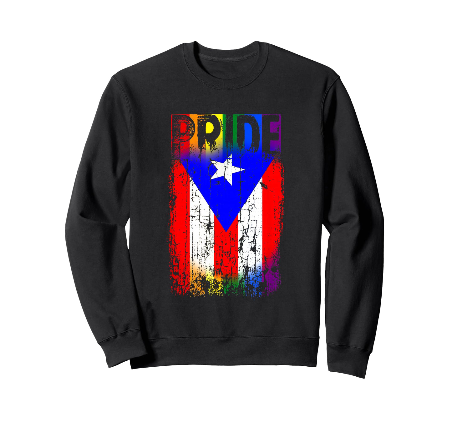 Puerto Rico Rican Gay Pride Flag LGBTQ Boricua Distressed T-Shirt