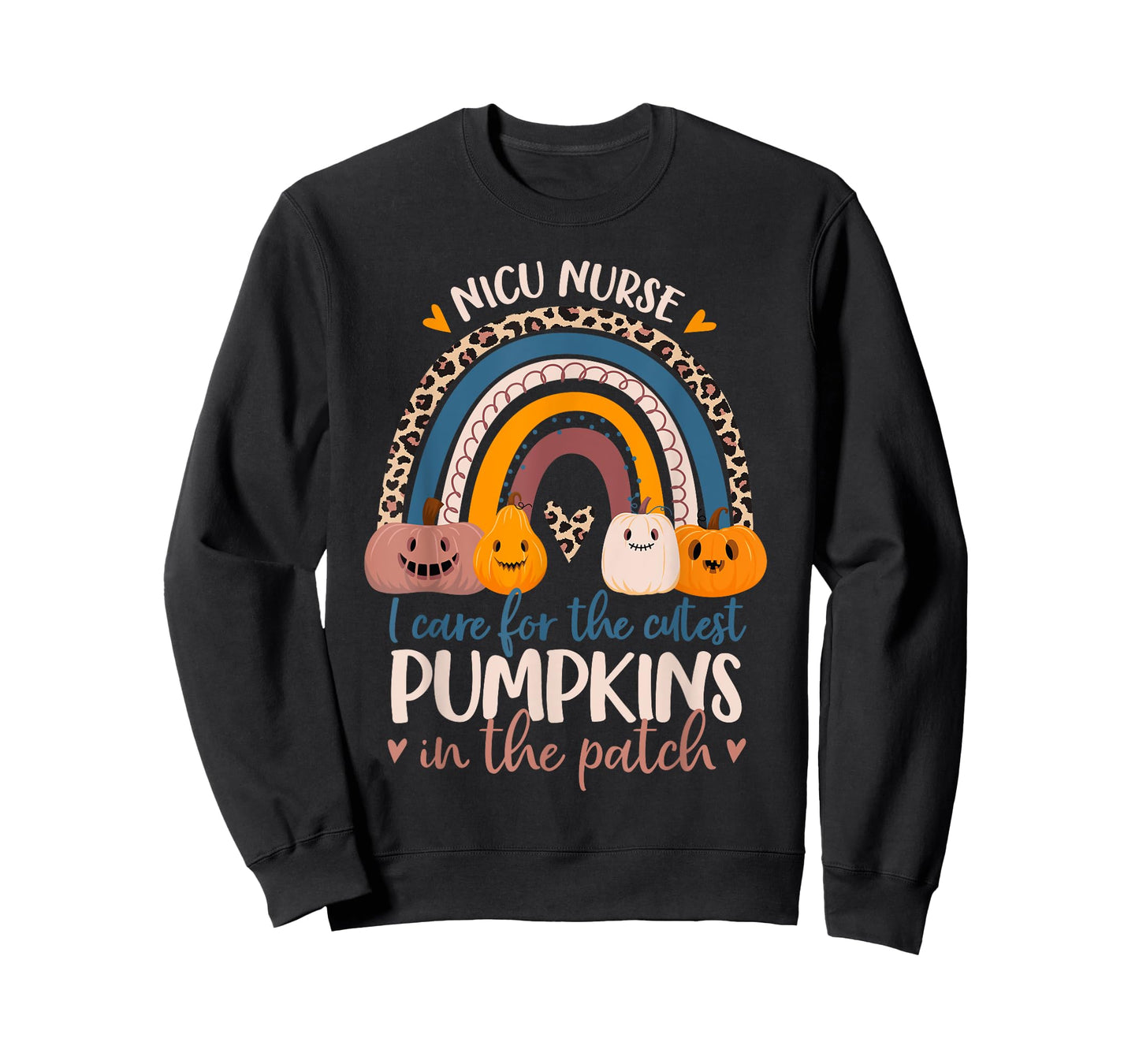 NICU Nurse Cutest Pumpkins In The Patch Rainbow Halloween RN T-Shirt