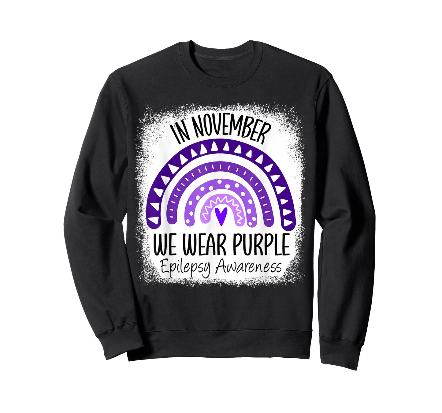 Rainbow In November We Wear Purple Epilepsy Awareness Ribbon T-Shirt