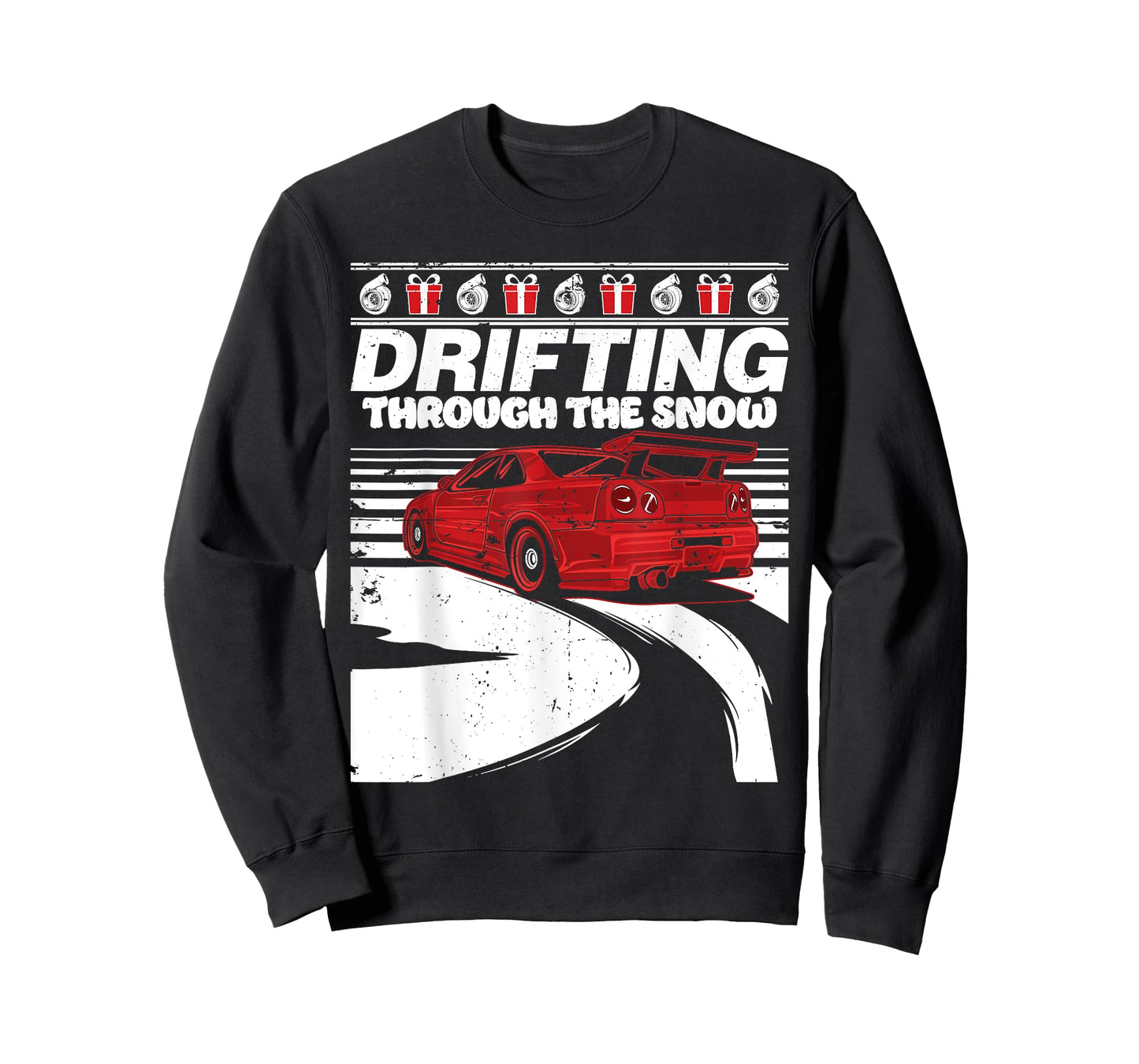 Import Car Ugly Christmas T Shirt Gift Drifting Through Snow