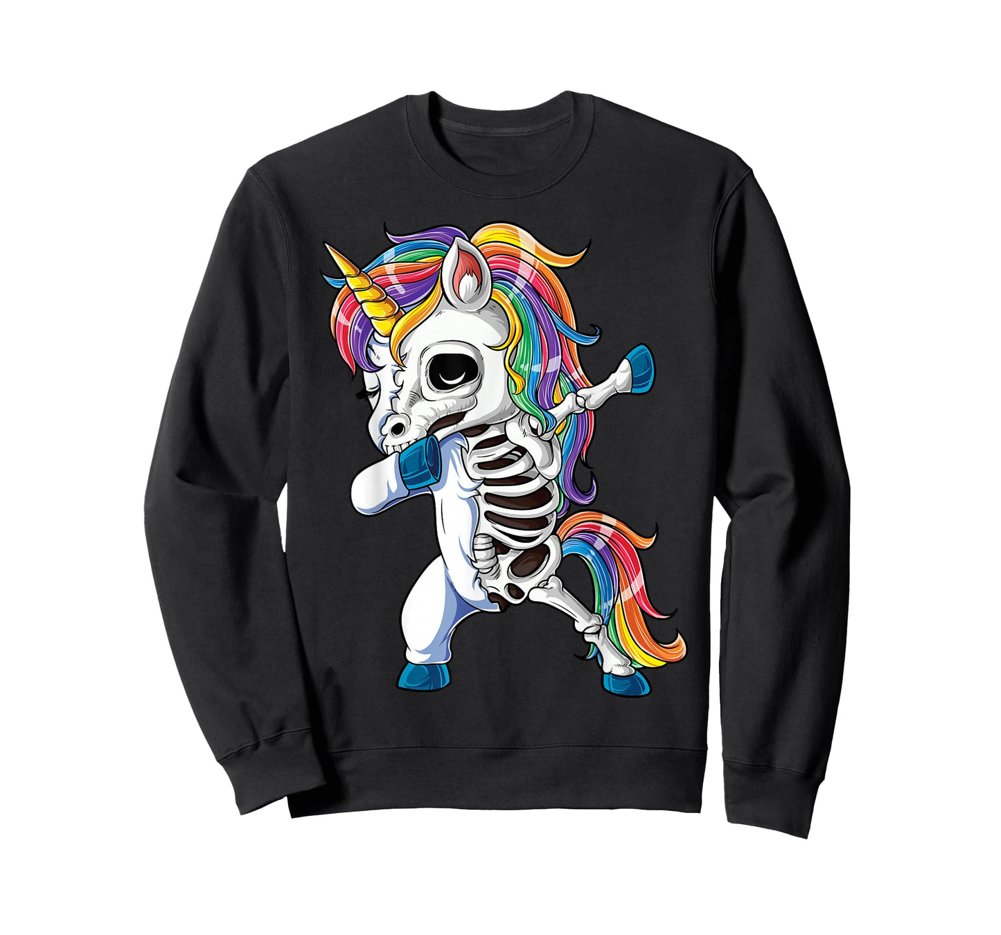 Dabbing Unicorn Skeleton Halloween Girls Boys Women Dab T-Shirt