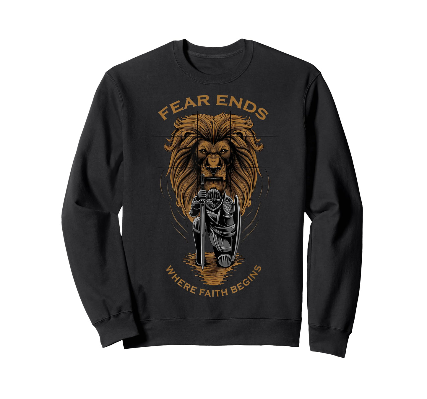 Fear Ends Where Faith Begins Christian Faith Over Fear Lion T-Shirt
