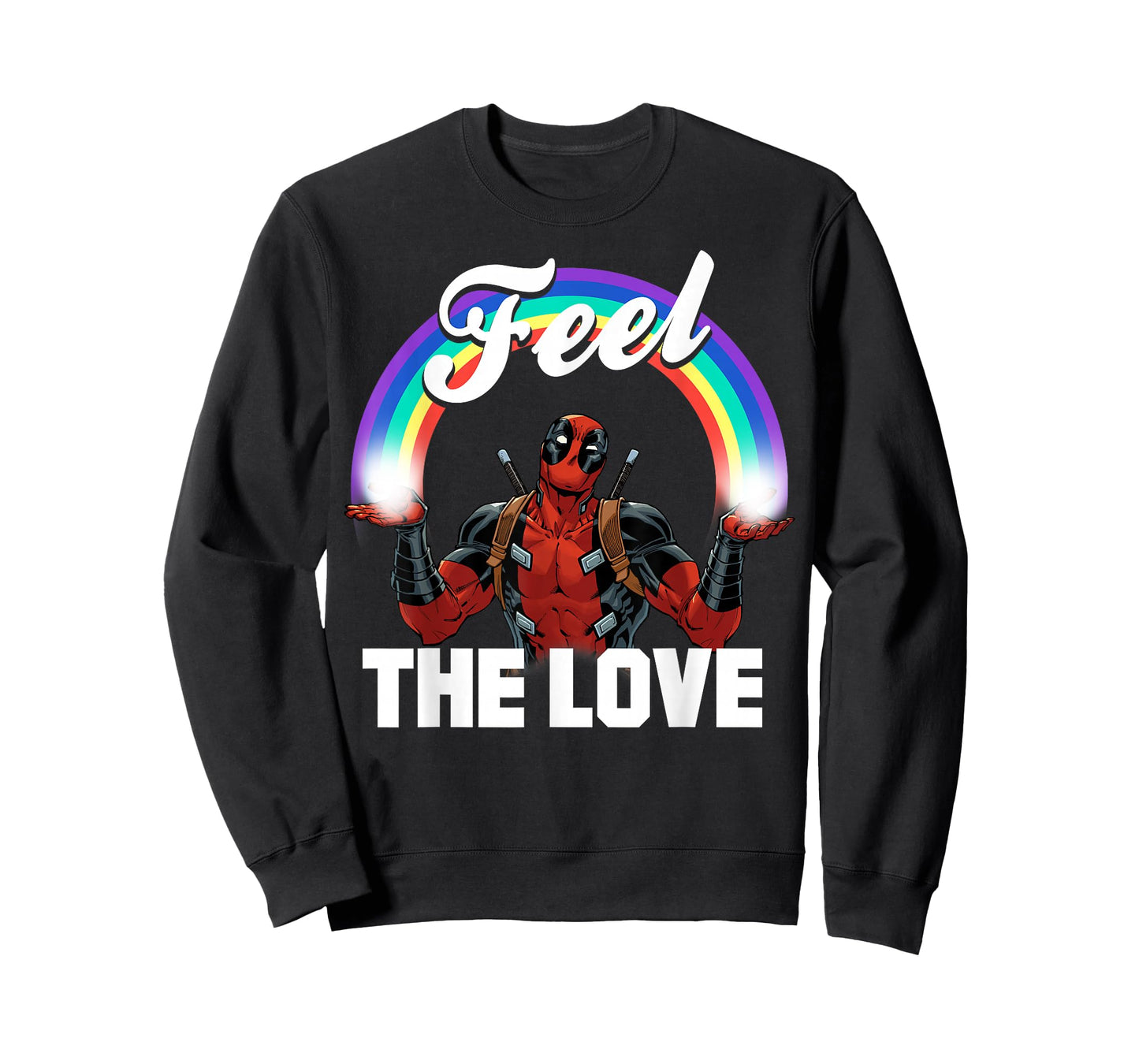 Marvel Deadpool Feel The Love Full Rainbow Arch T-Shirt T-Shirt