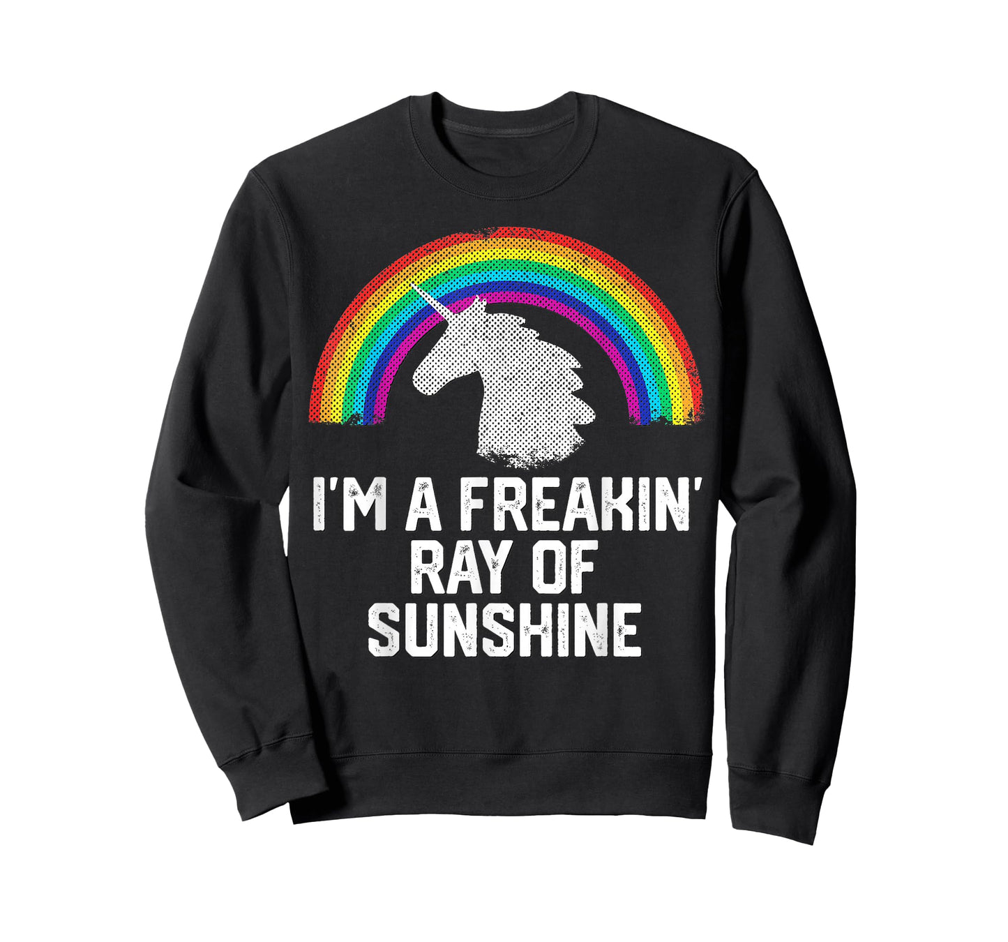 I'm A Freakin Ray of Sunshine Rainbow Unicorn Girls Women T-Shirt Small