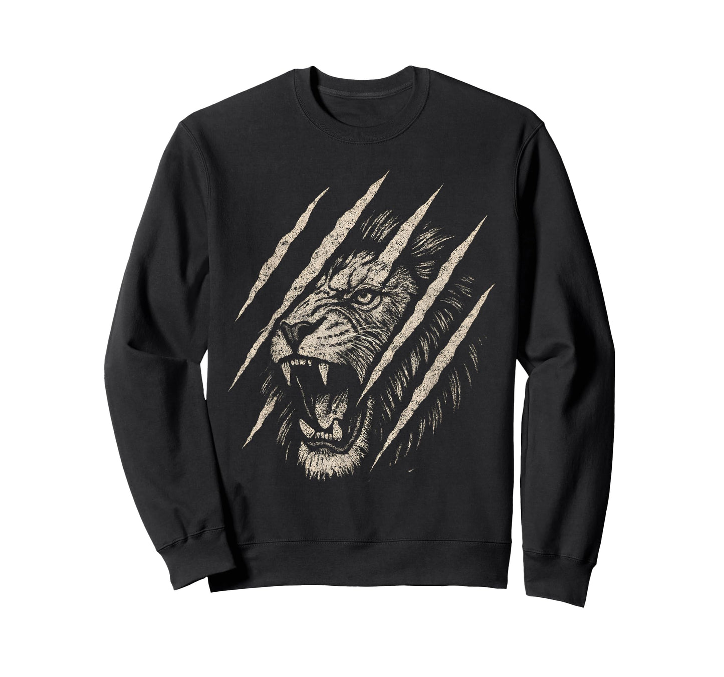Fierce Roaring Lion T-Shirt Eye Graphic Lion Claw Scratch T-Shirt