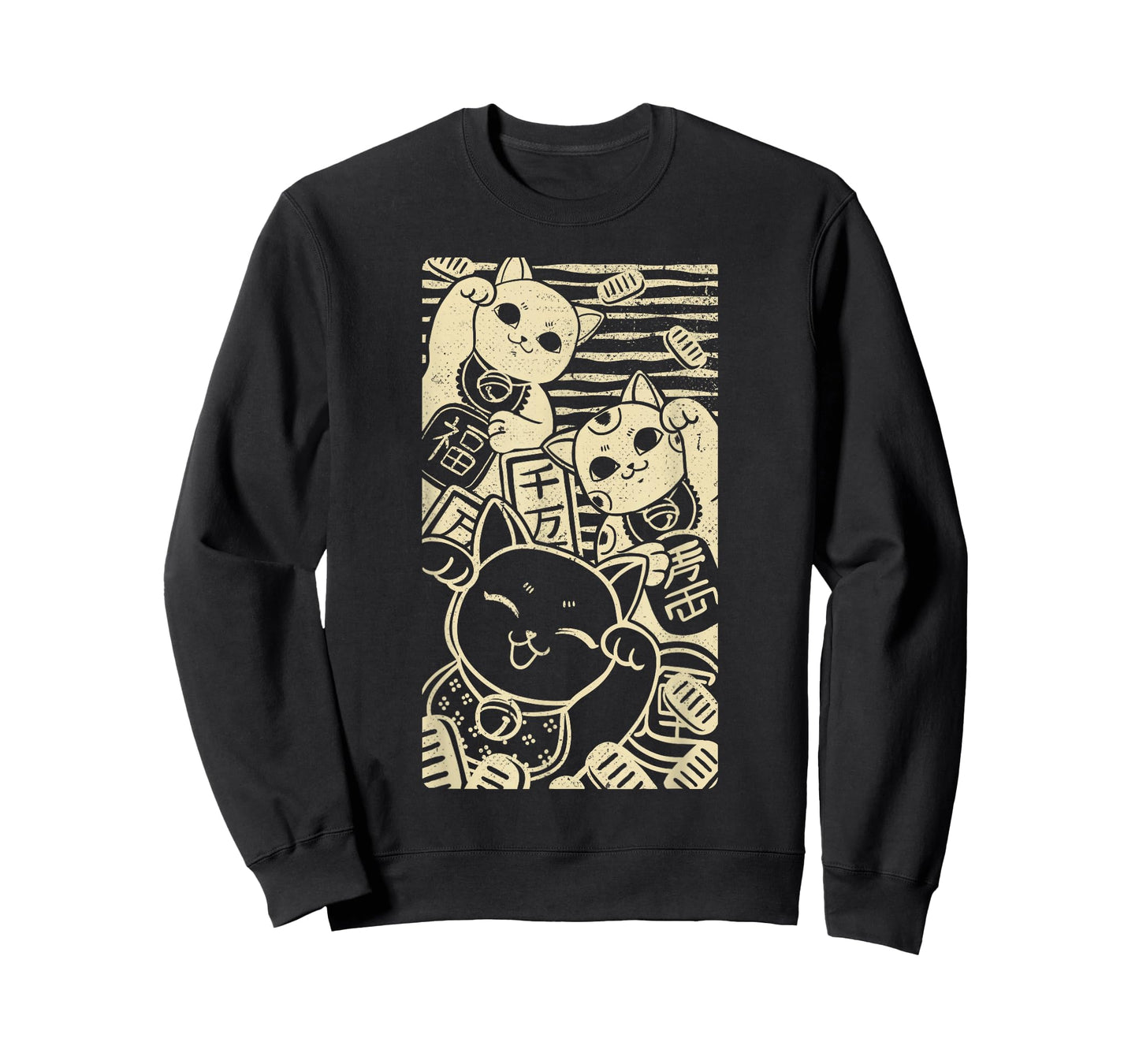 Maneki nekos - Lucky Cats Japanese Style Design T-Shirt