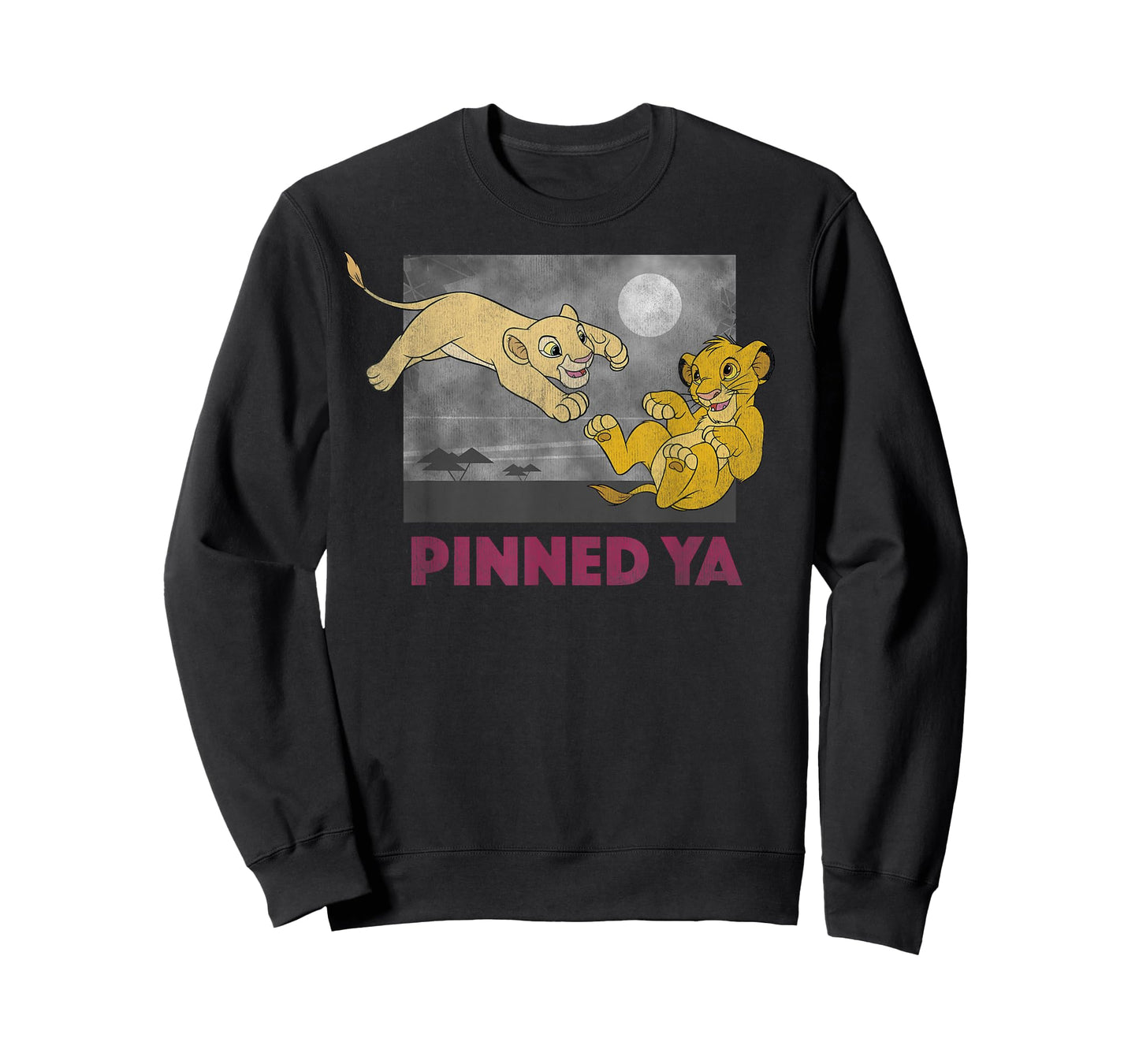 Disney The Lion King Pinned Ya Young Simba & Nala Panel Logo T-Shirt