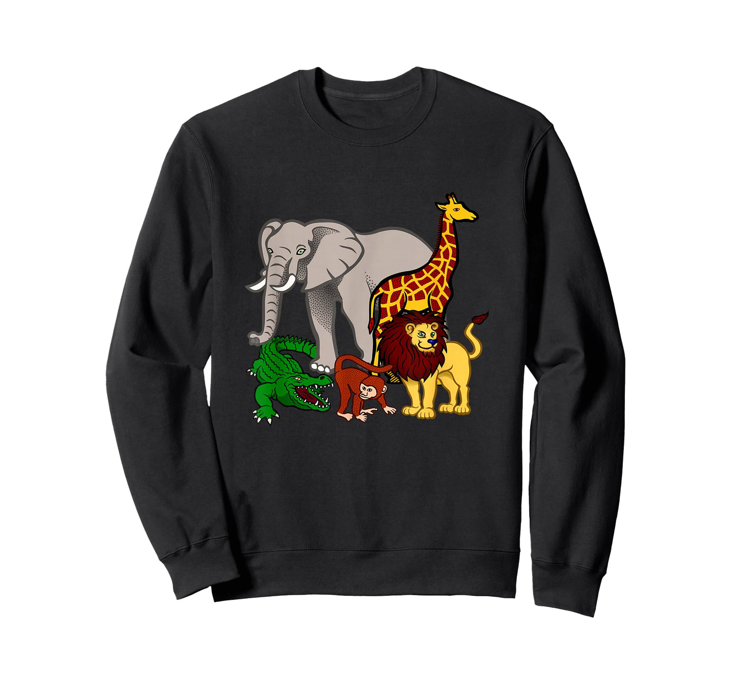 Kids Elephant T-Shirt Giraffe Boys Girls Lion Zoo Alligator T-Shirt